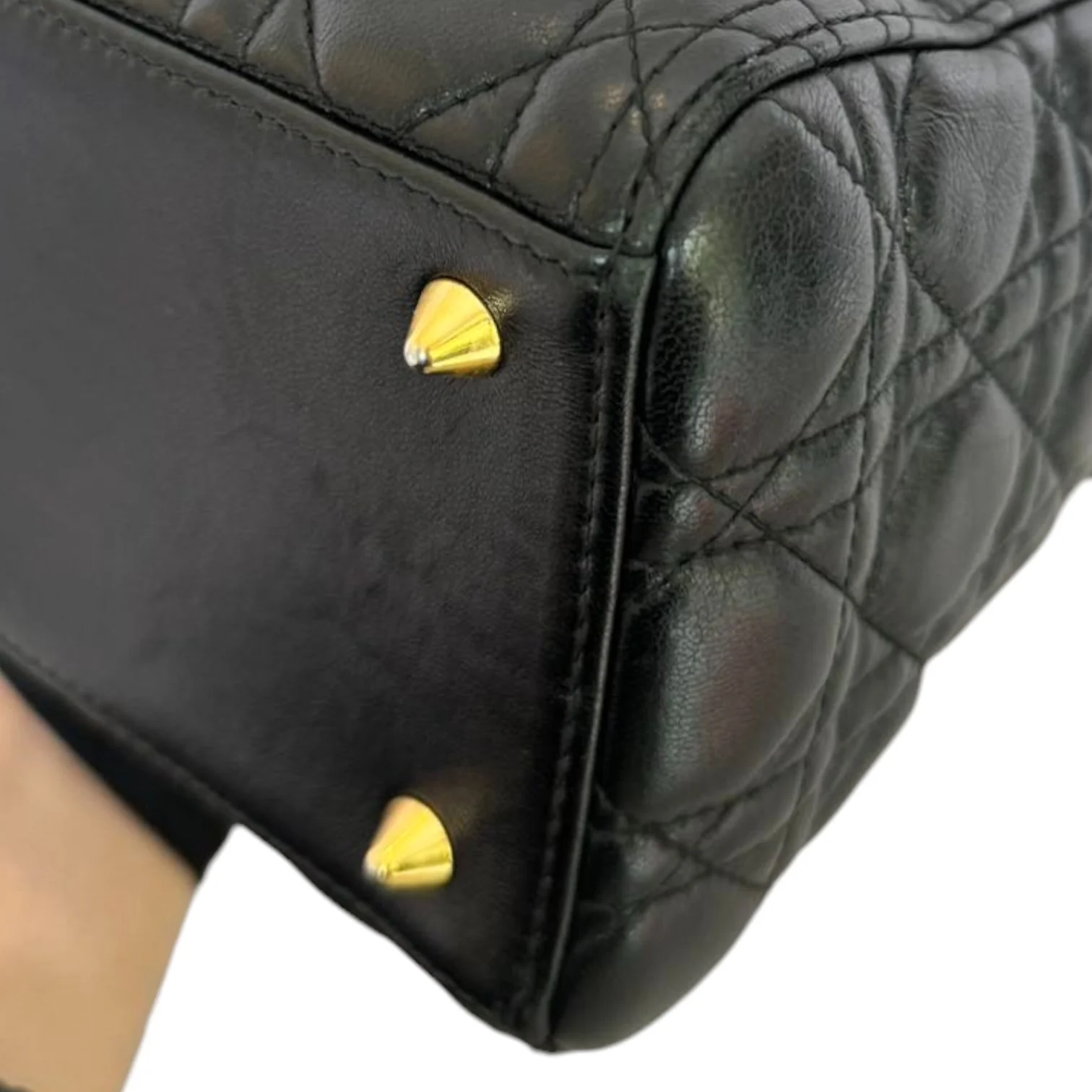 Lady Dior Medium Lambskin Quilted Black GHW - Image 9