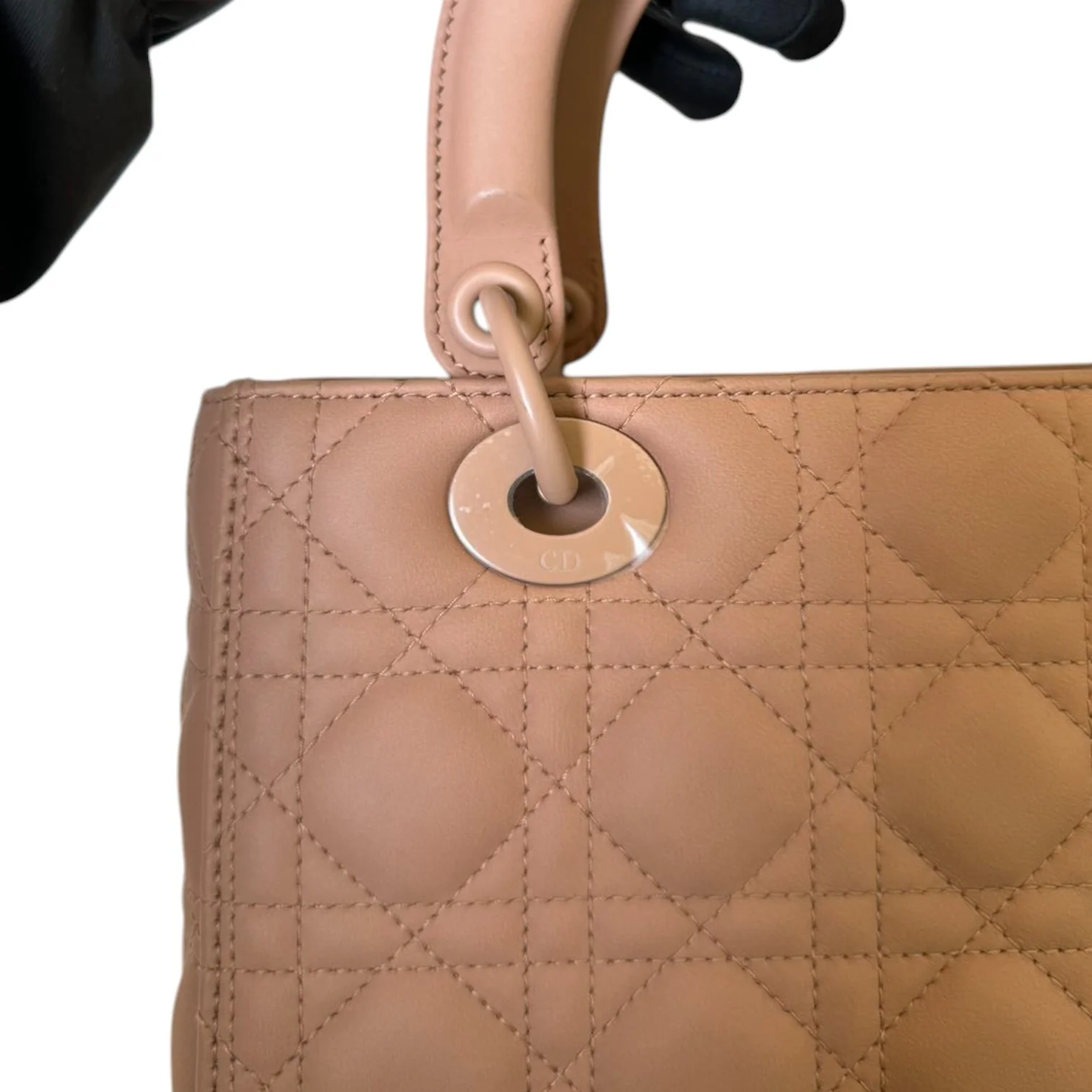 Lady Dior Medium Ultra Matte Calfskin Cannage Beige - Image 14