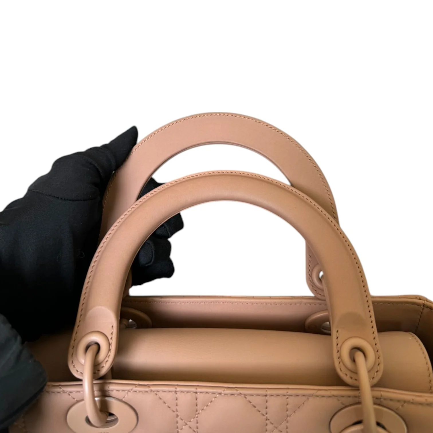 Lady Dior Medium Ultra Matte Calfskin Cannage Beige - Image 16