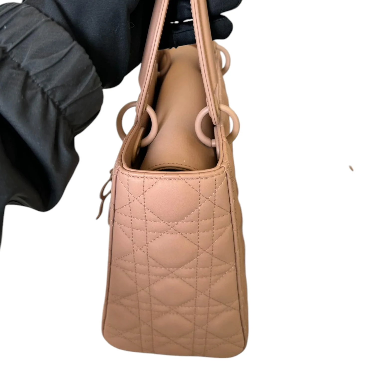 Lady Dior Medium Ultra Matte Calfskin Cannage Beige - Image 5