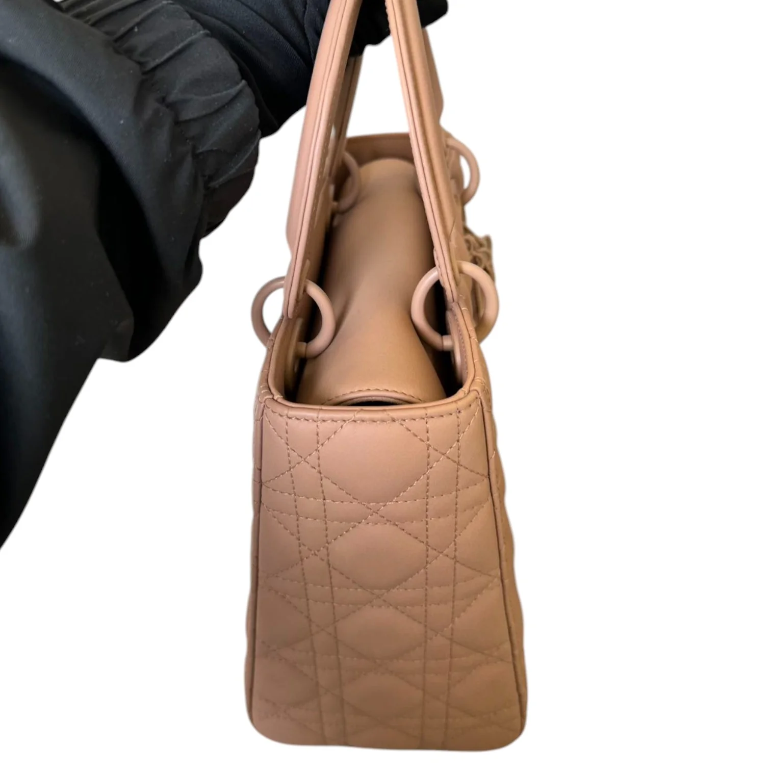 Lady Dior Medium Ultra Matte Calfskin Cannage Beige - Image 6