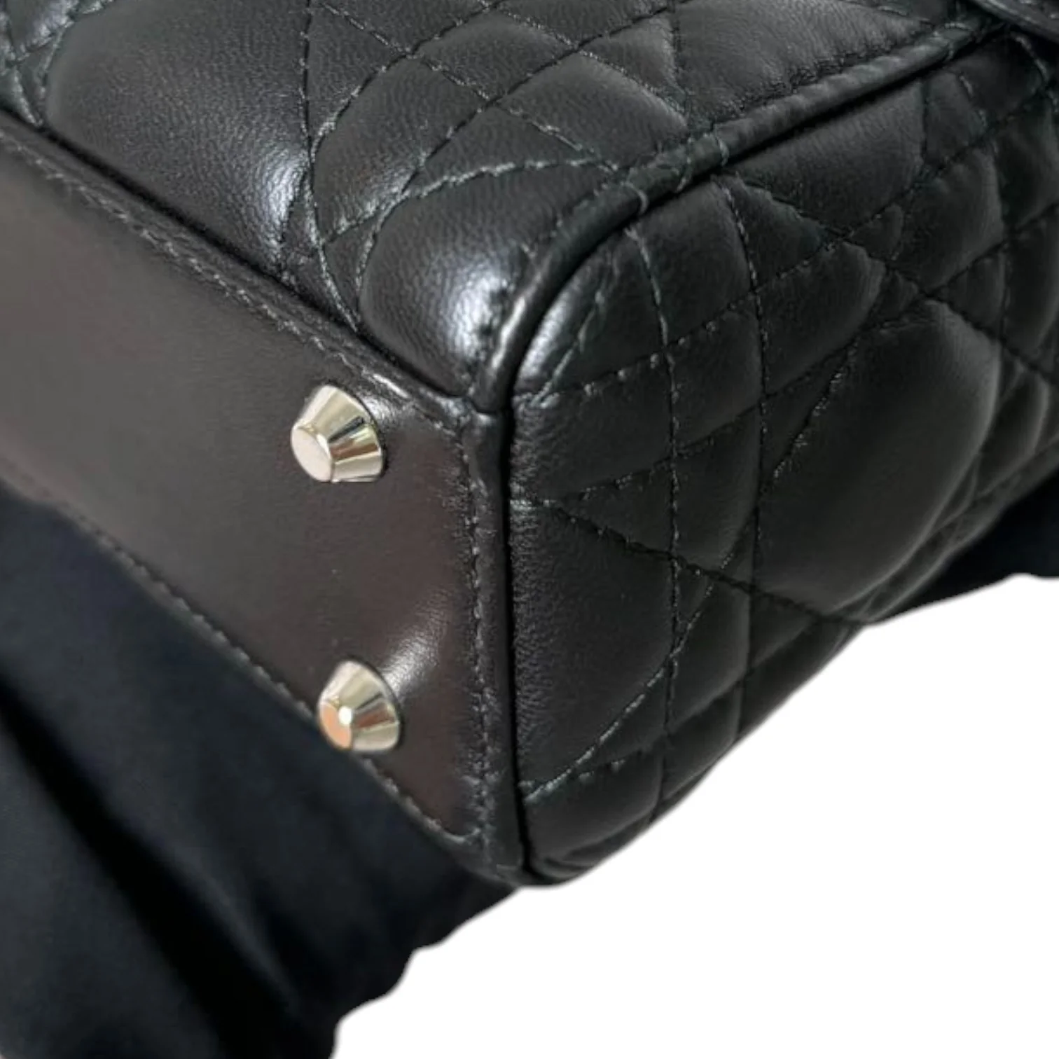 Lady Dior Mini Lambskin Quilted Black SHW - Image 8