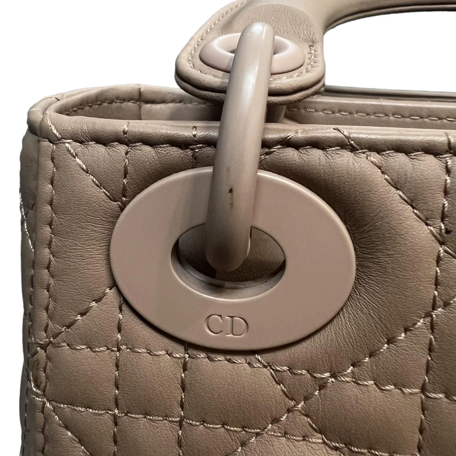 Lady Dior Mini Ultra Matte Calfskin Beige - Image 9