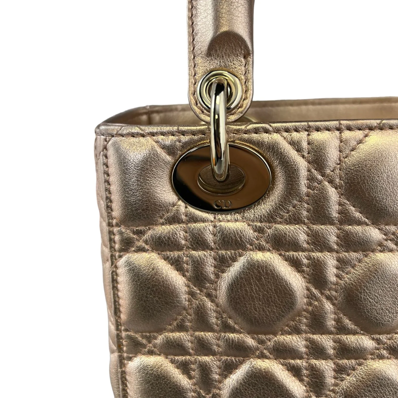Lady Dior Small Lambskin Cannage Gold GHW - Image 11