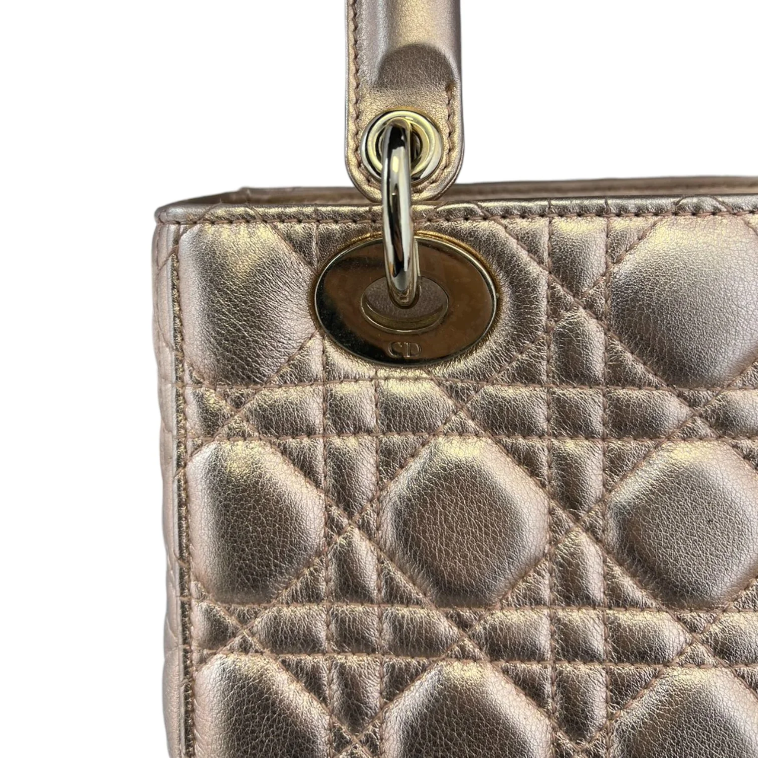 Lady Dior Small Lambskin Cannage Gold GHW - Image 12