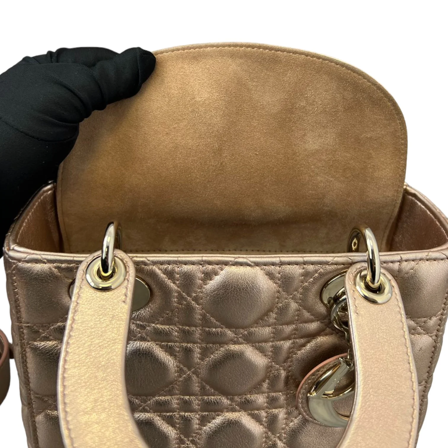 Lady Dior Small Lambskin Cannage Gold GHW - Image 21