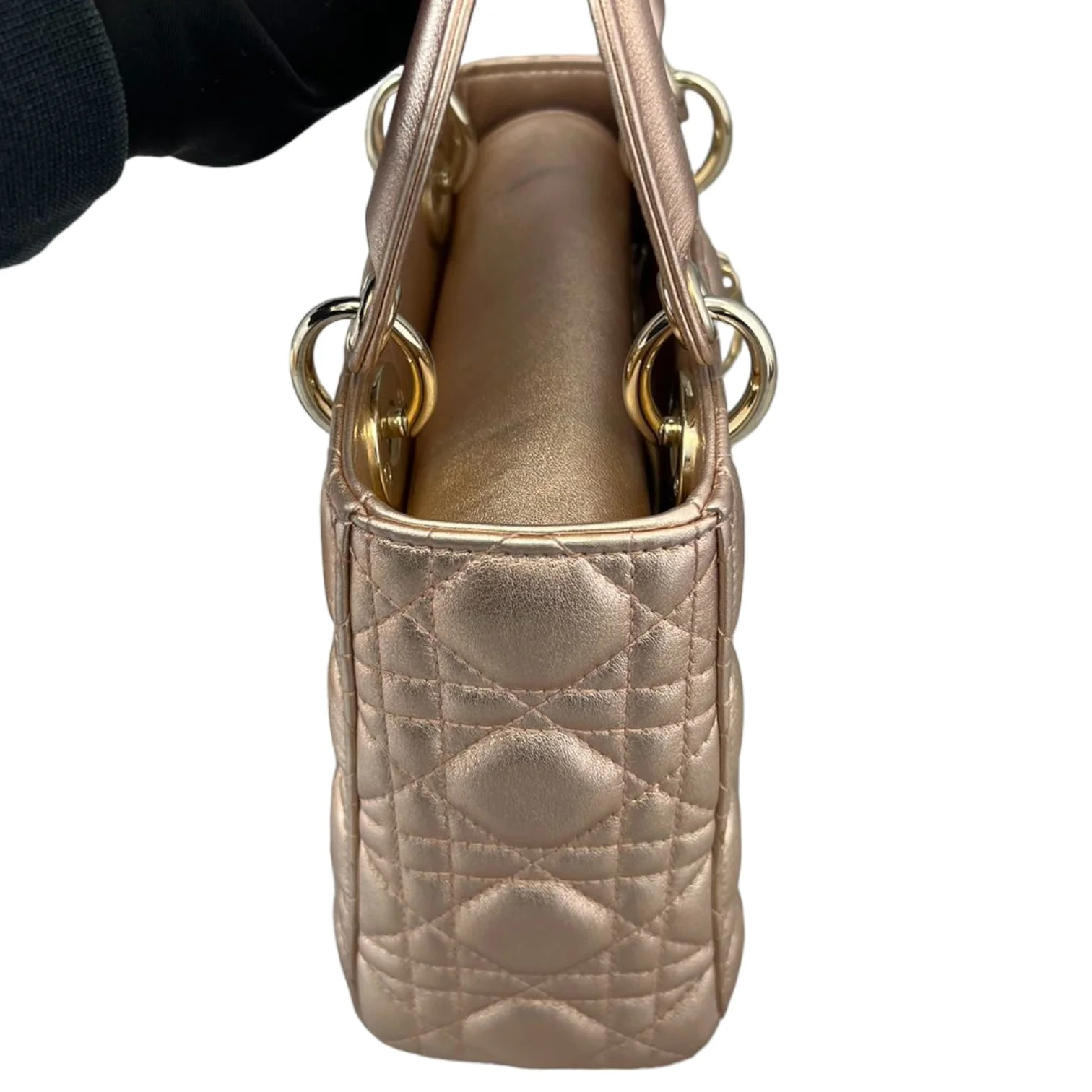 Lady Dior Small Lambskin Cannage Gold GHW - Image 5