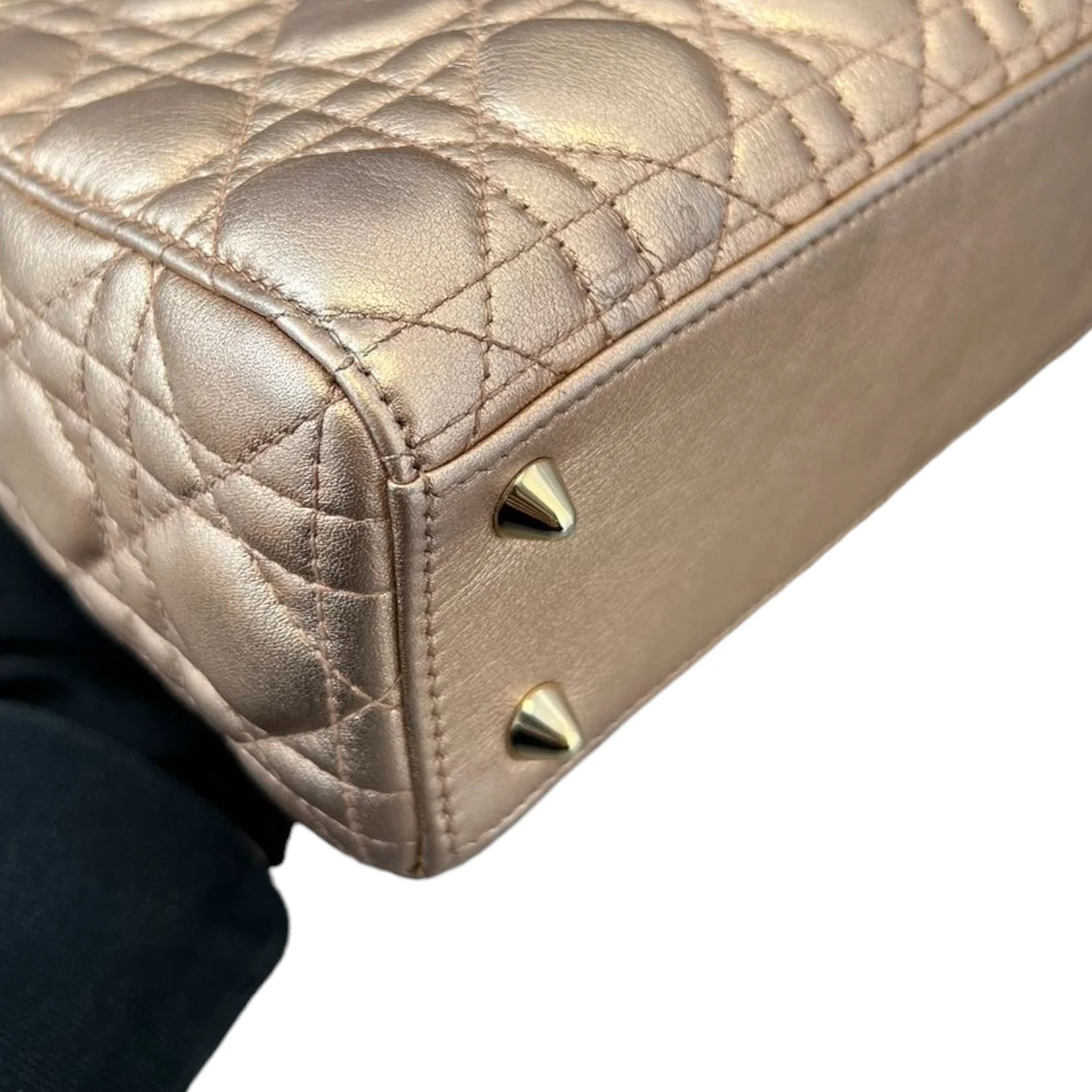 Lady Dior Small Lambskin Cannage Gold GHW - Image 6
