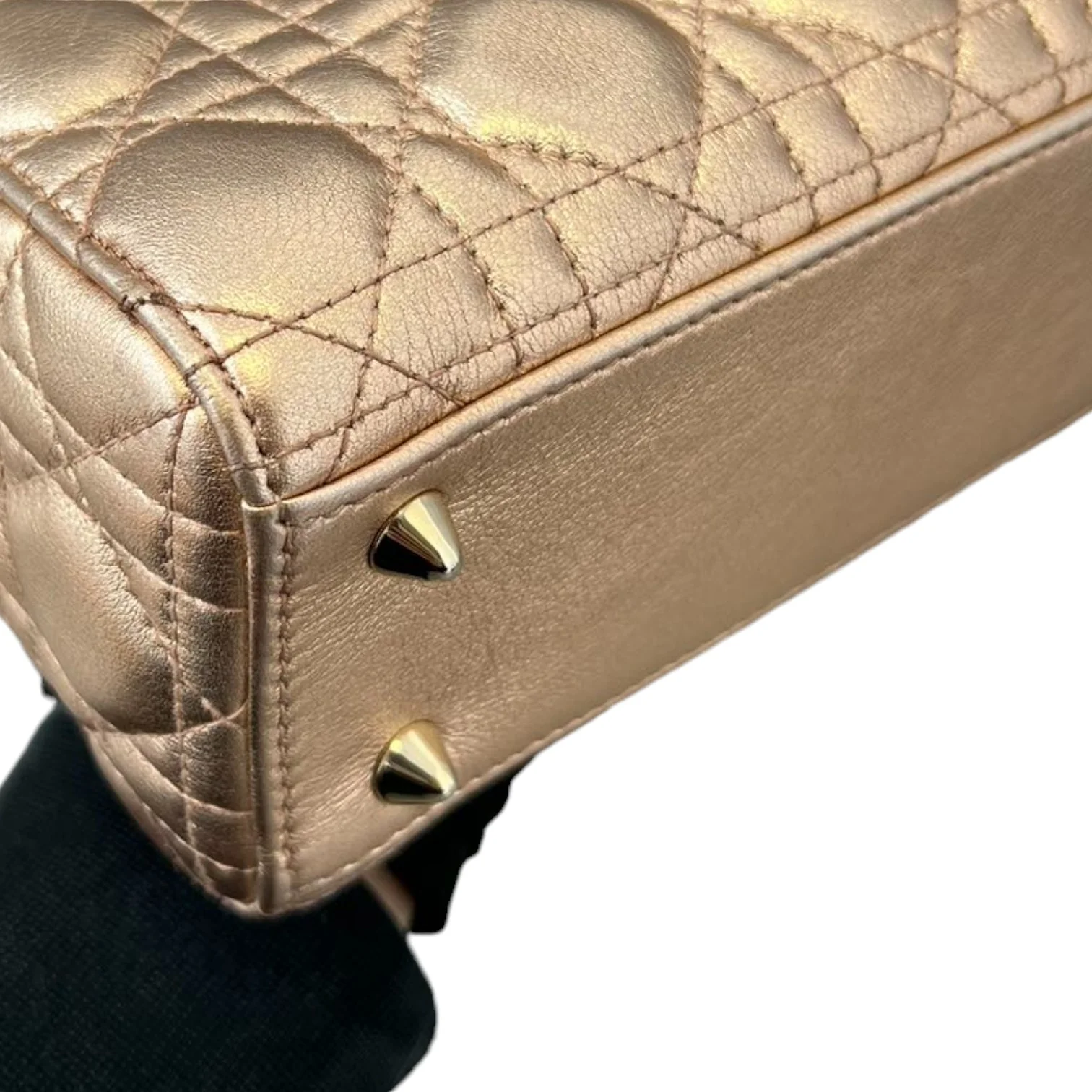 Lady Dior Small Lambskin Cannage Gold GHW - Image 8