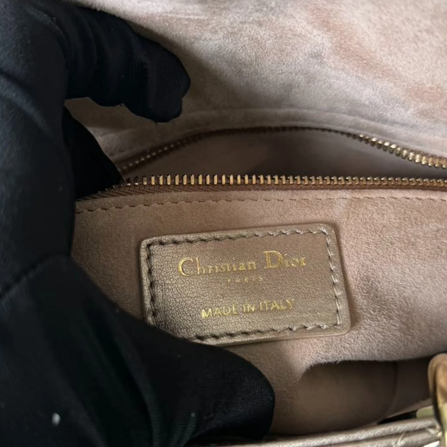 Lady Dior Small Lambskin Metallic Rose Gold GHW - Image 23