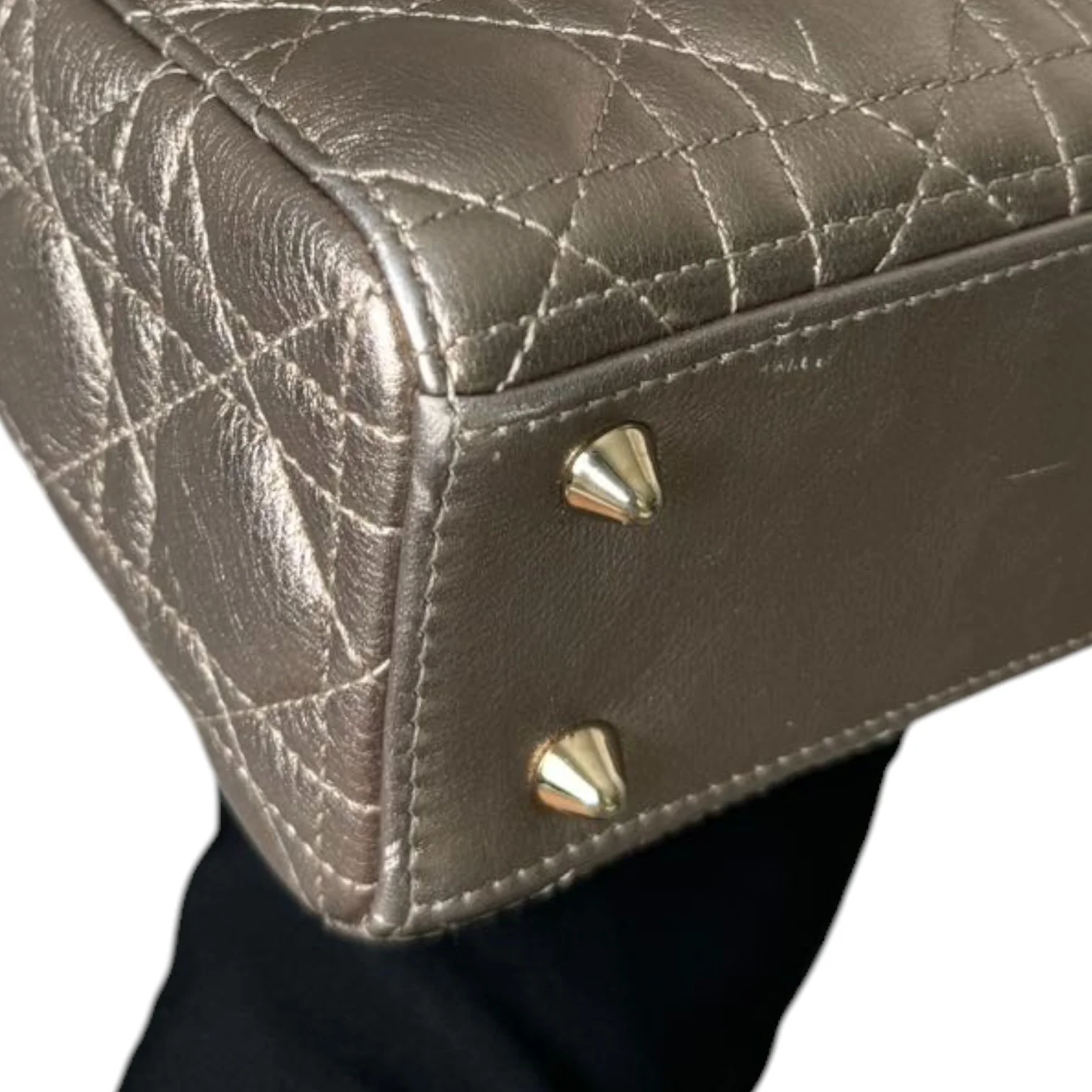 Lady Dior Small Lambskin Metallic Rose Gold GHW - Image 6