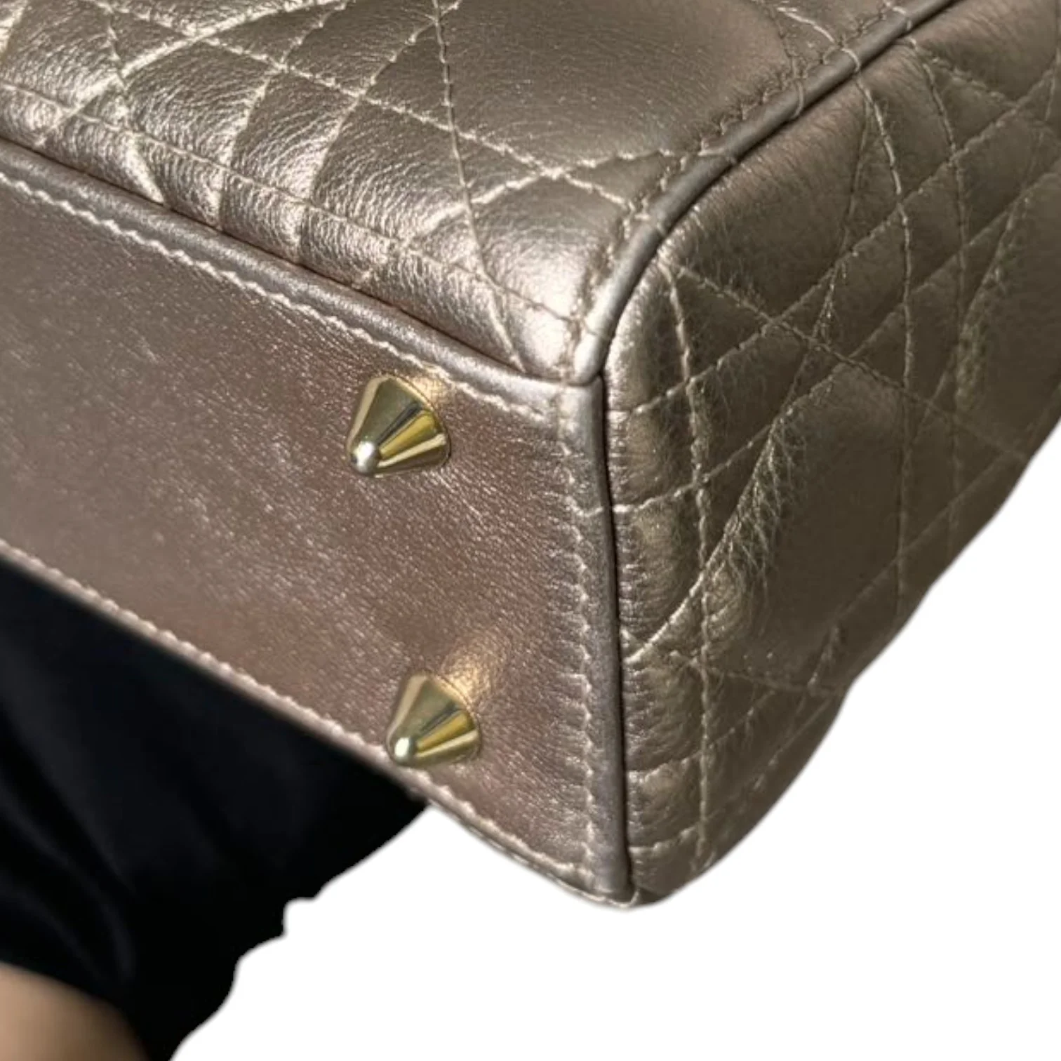 Lady Dior Small Lambskin Metallic Rose Gold GHW - Image 7