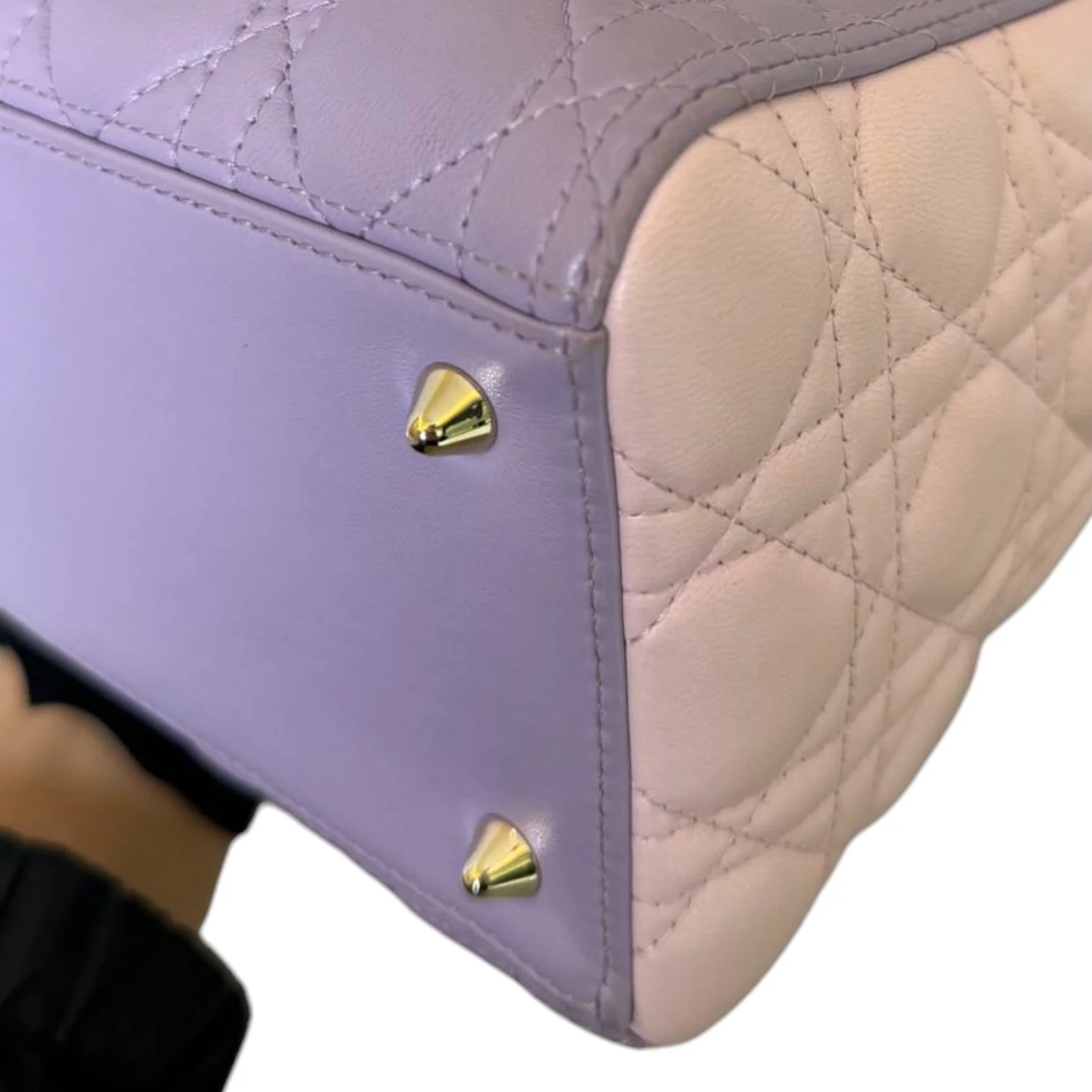 Lady Dior Tri-Color Medium Lambskin Purple Light Pink SHW - Image 10