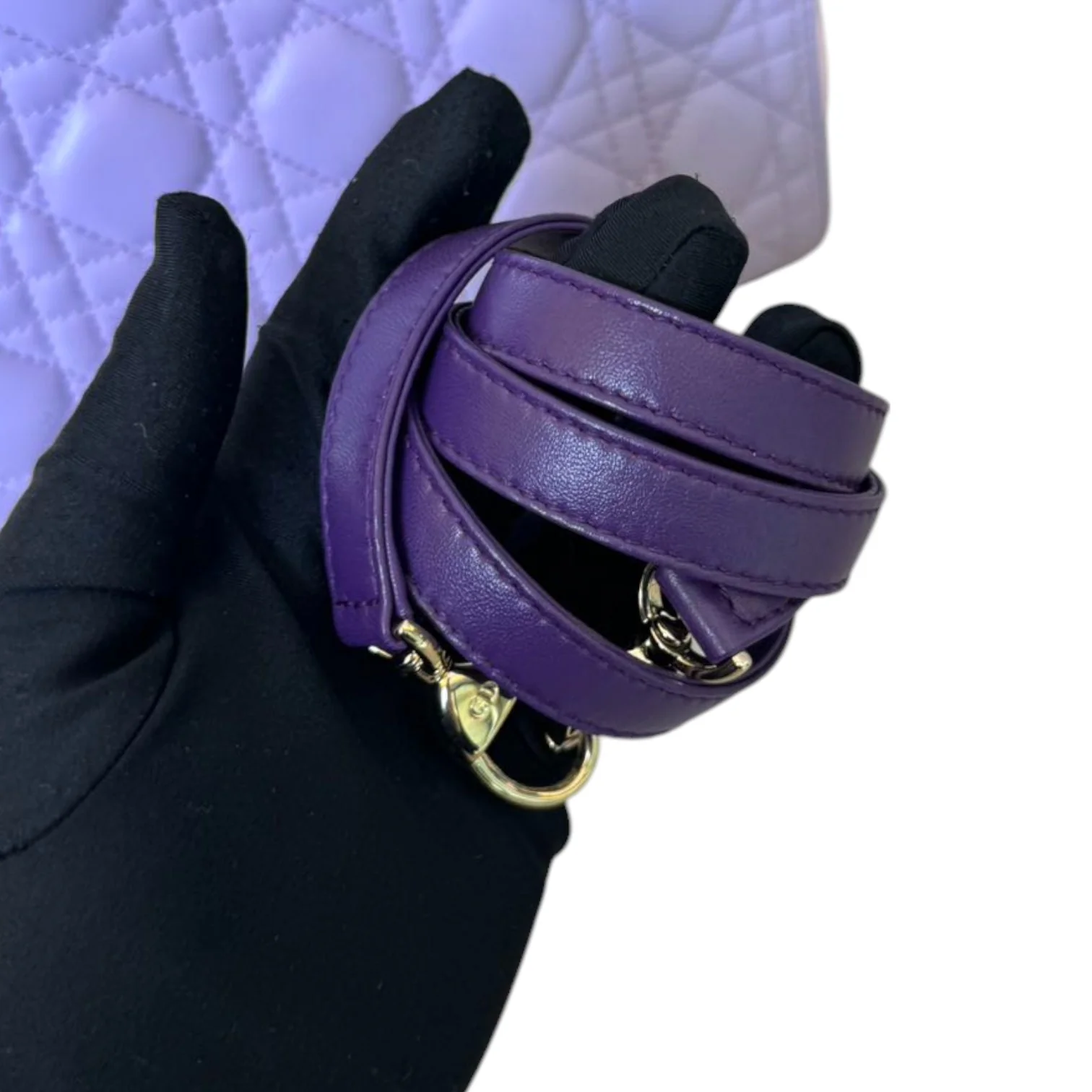 Lady Dior Tri-Color Medium Lambskin Purple Light Pink SHW - Image 18