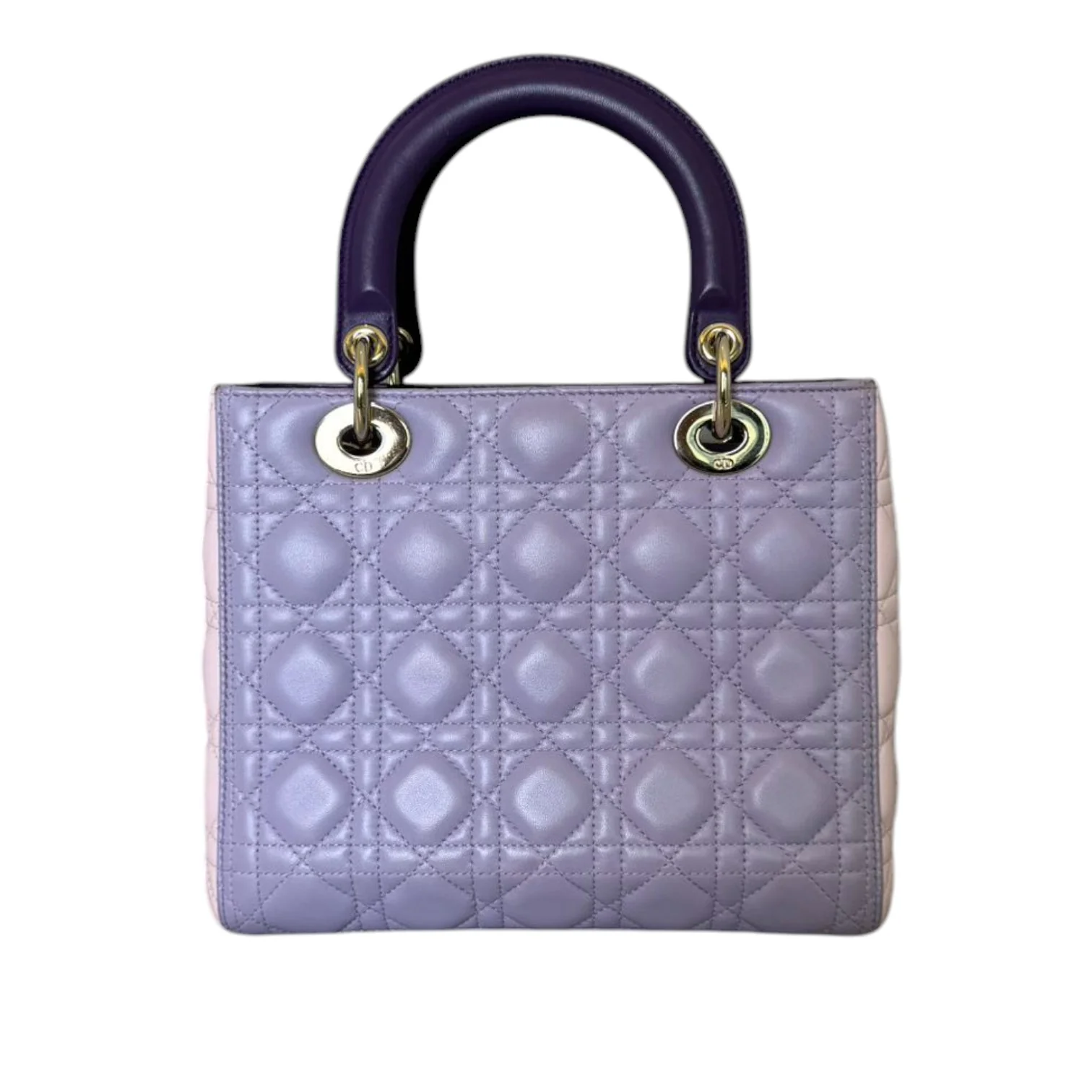 Lady Dior Tri-Color Medium Lambskin Purple Light Pink SHW - Image 3