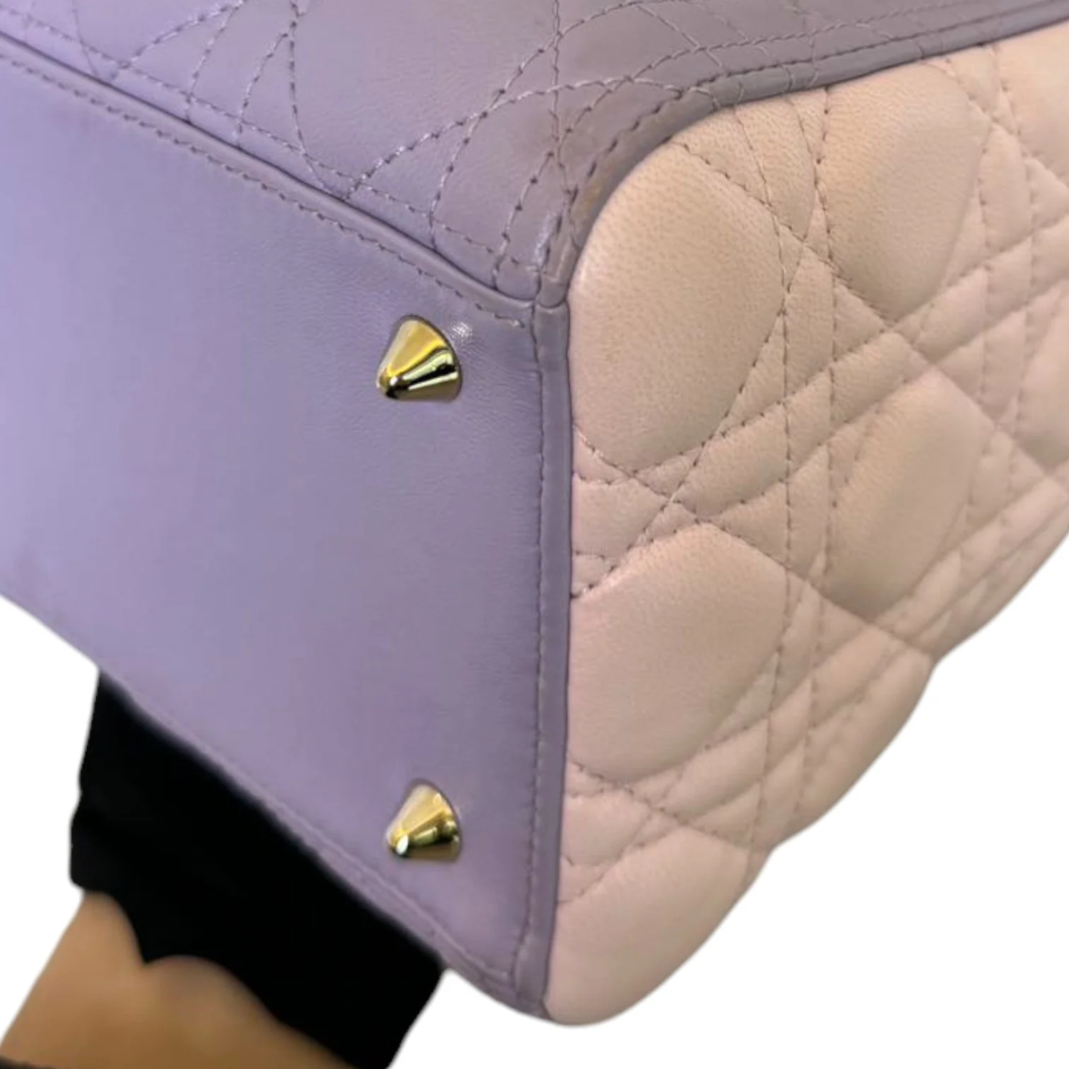 Lady Dior Tri-Color Medium Lambskin Purple Light Pink SHW - Image 8