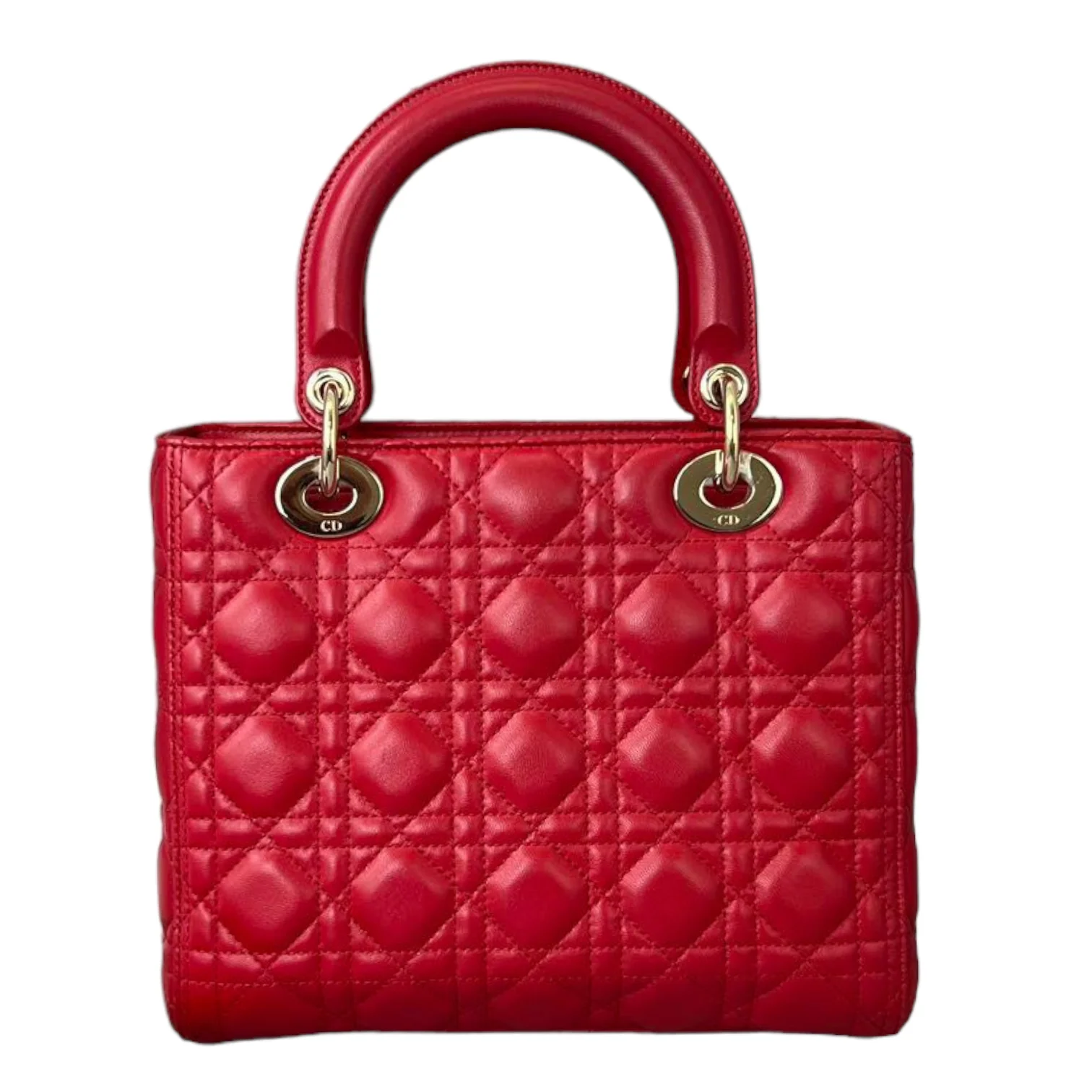 Lambskin Cannage Medium Lady Dior Red GHW - Image 2