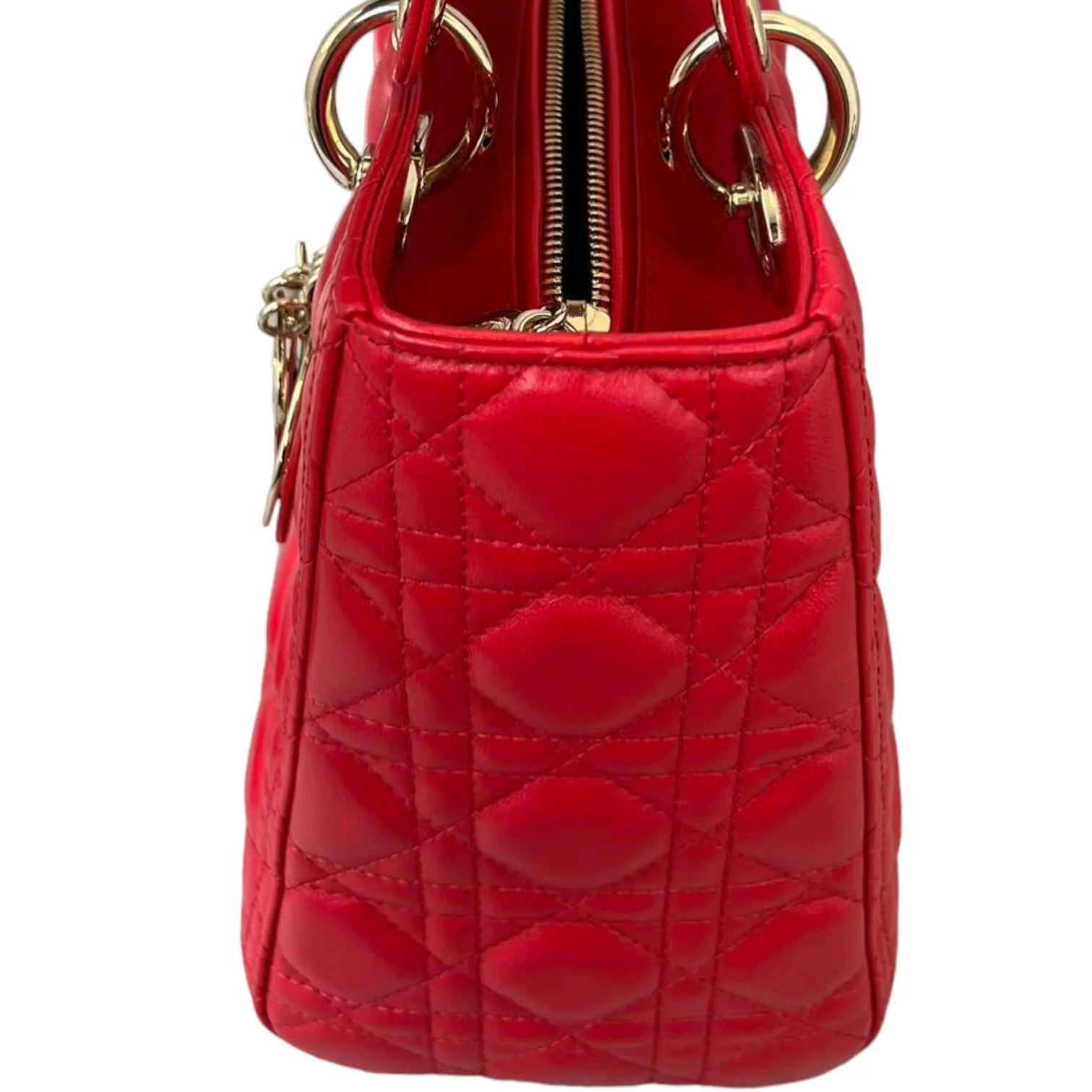 Lambskin Cannage Medium Lady Dior Red GHW - Image 4