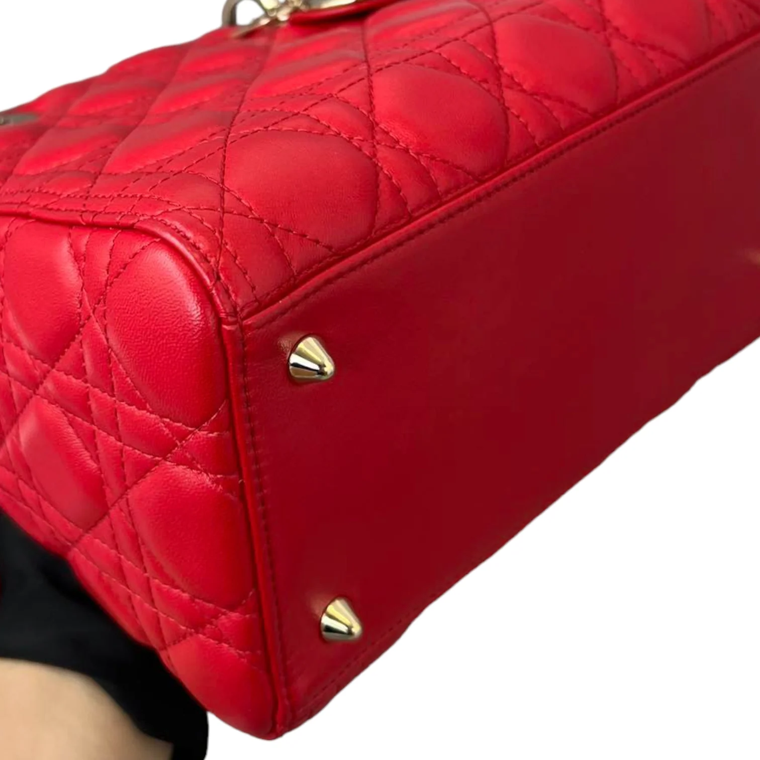 Lambskin Cannage Medium Lady Dior Red GHW - Image 7