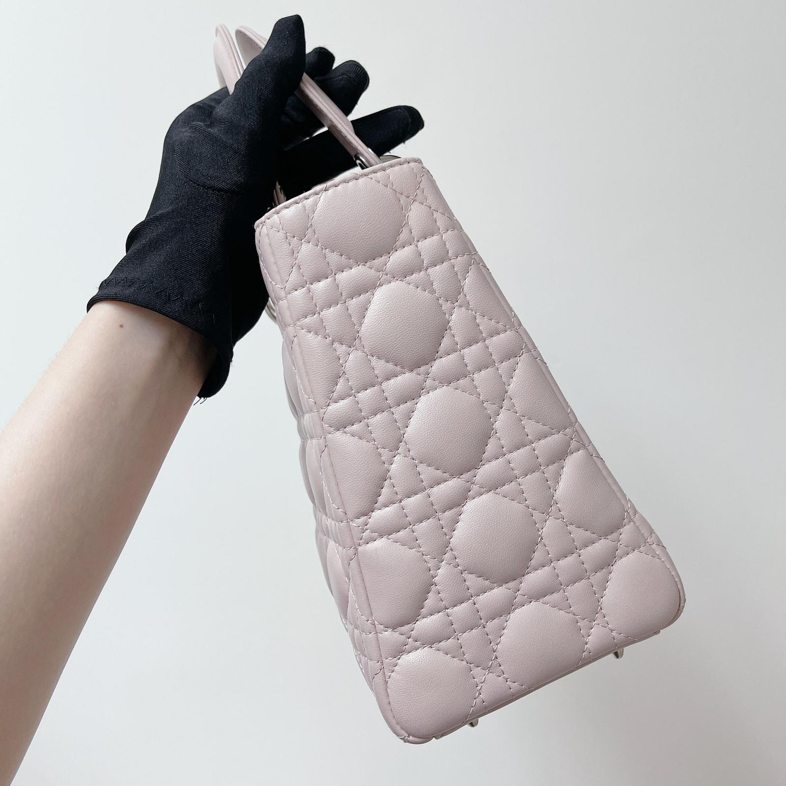 Lady Dior Medium Lambskin Pink SHW - Image 10