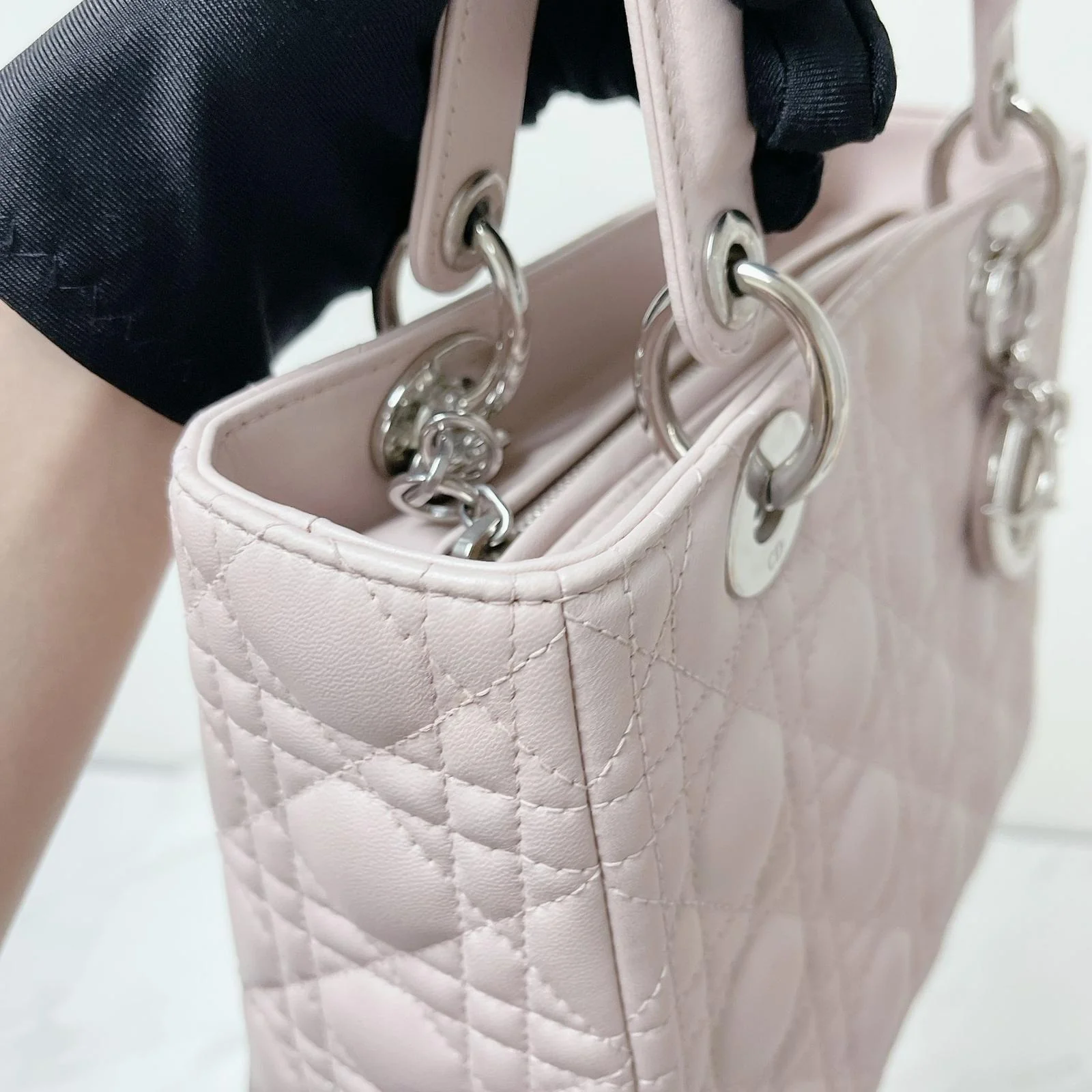 Lady Dior Medium Lambskin Pink SHW - Image 17
