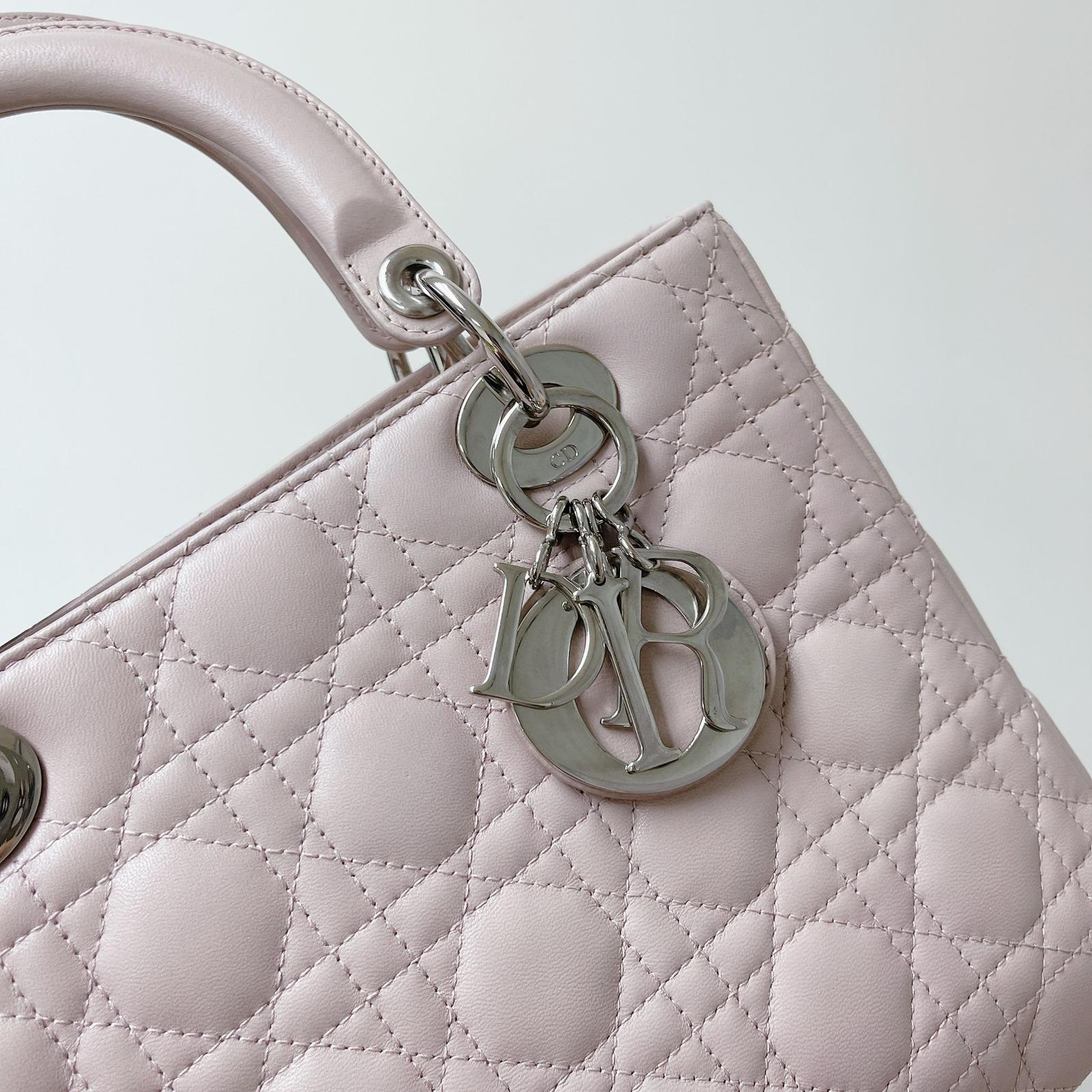 Lady Dior Medium Lambskin Pink SHW - Image 18