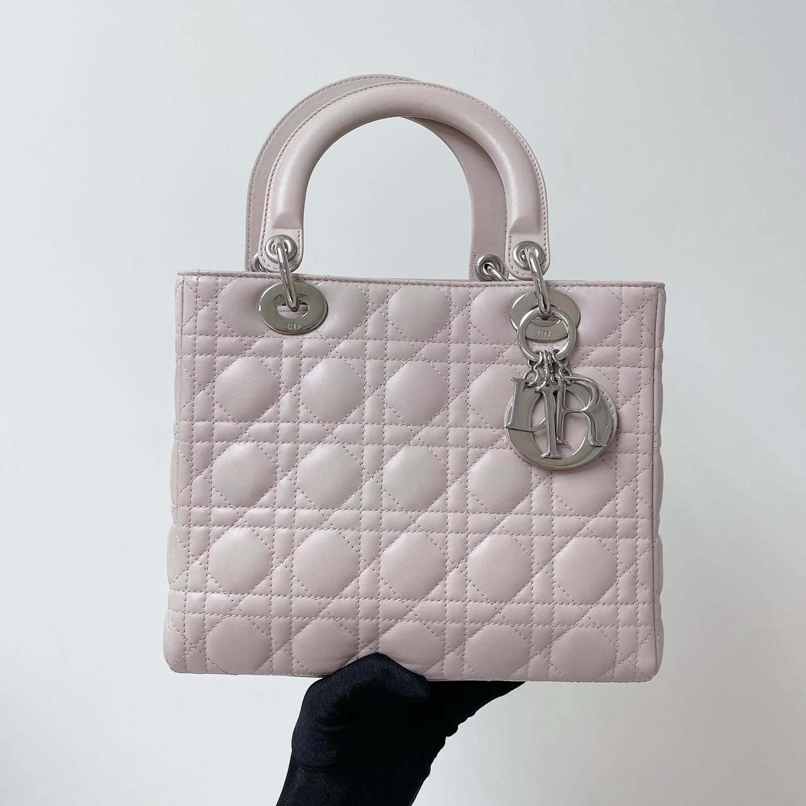 Lady Dior Medium Lambskin Pink SHW - Image 3