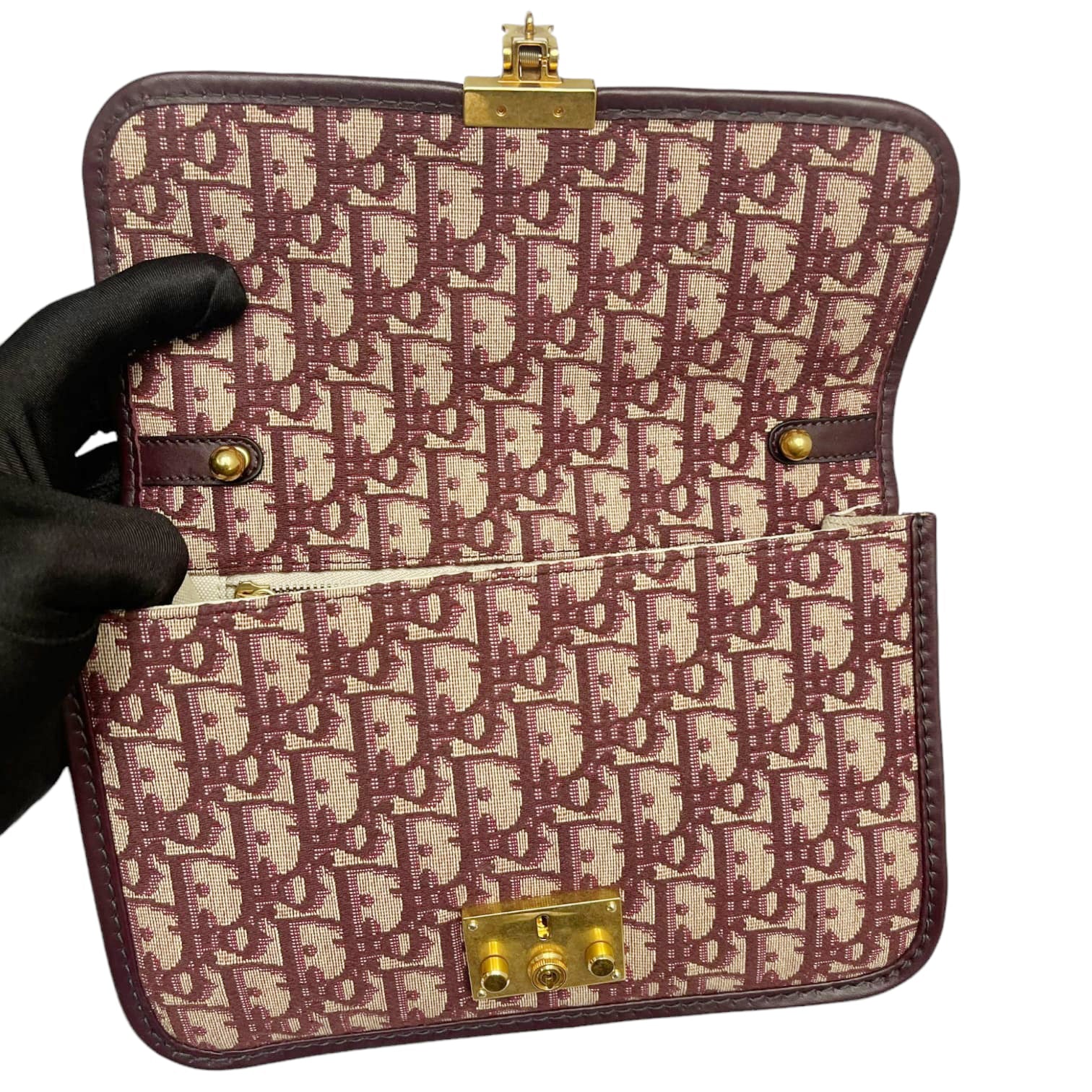 Medium Dioraddict Flap Bag Oblique Canvas Red GHW - Image 5