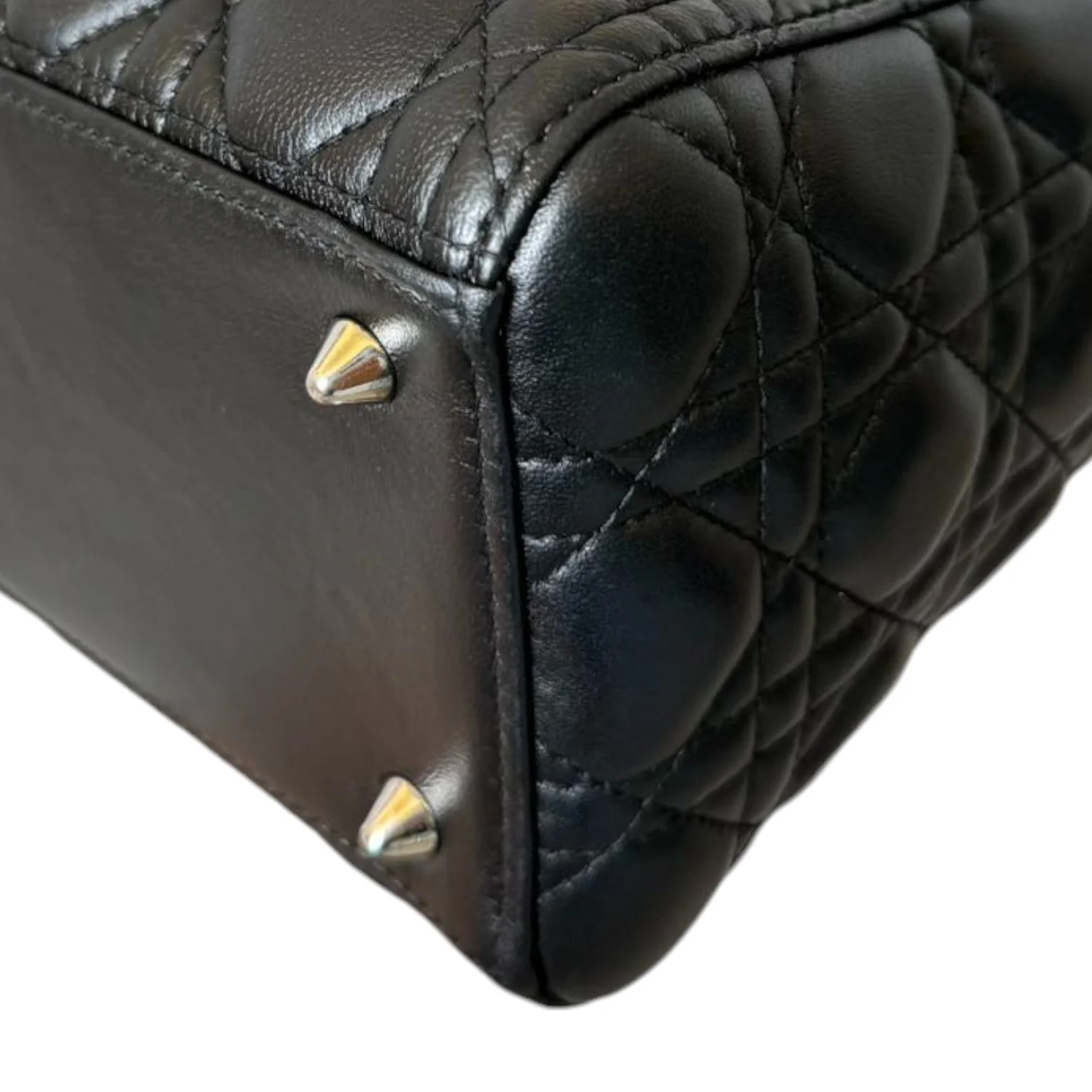 Medium Lady Dior Lambskin Cannage Black SHW - Image 10