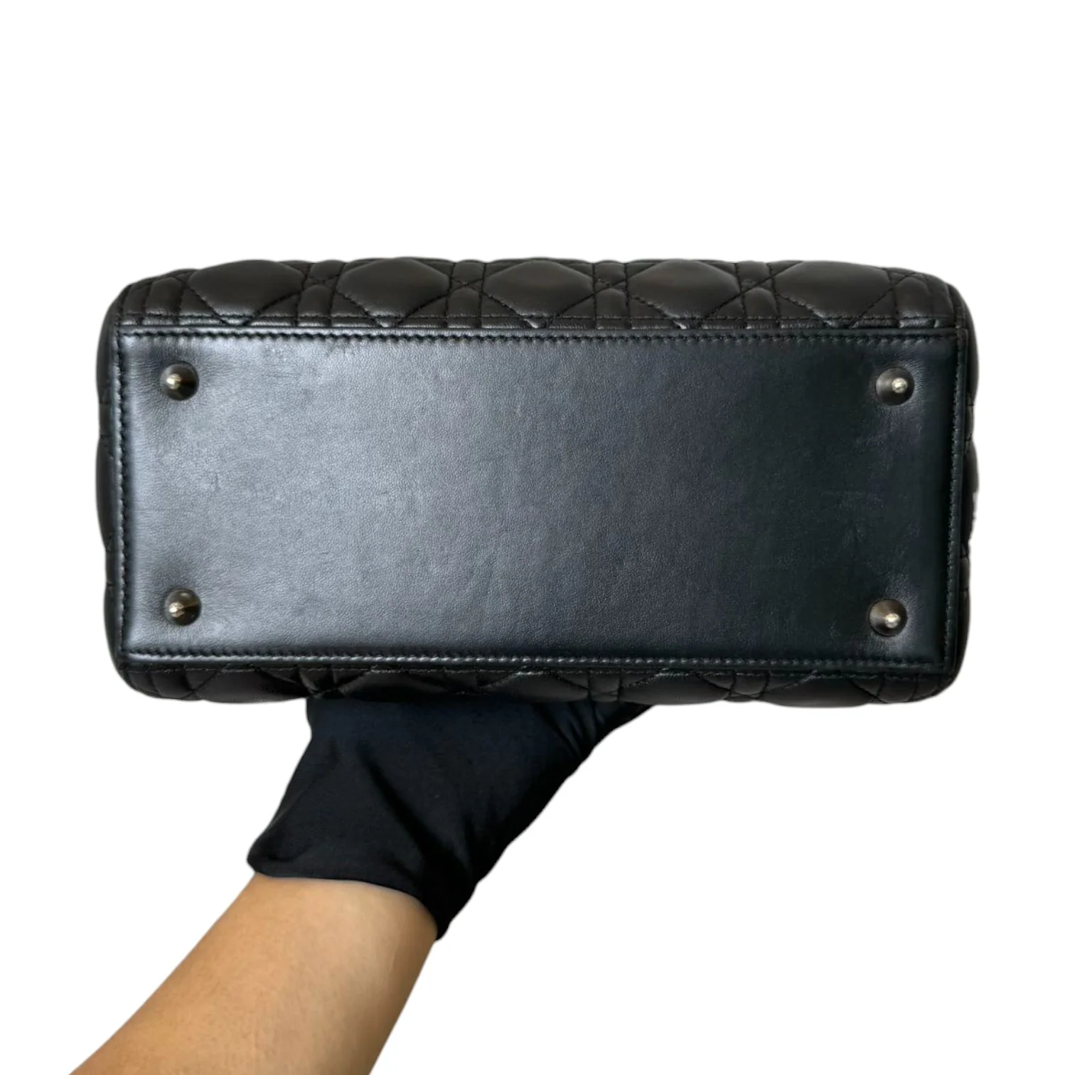 Medium Lady Dior Lambskin Cannage Black SHW - Image 4