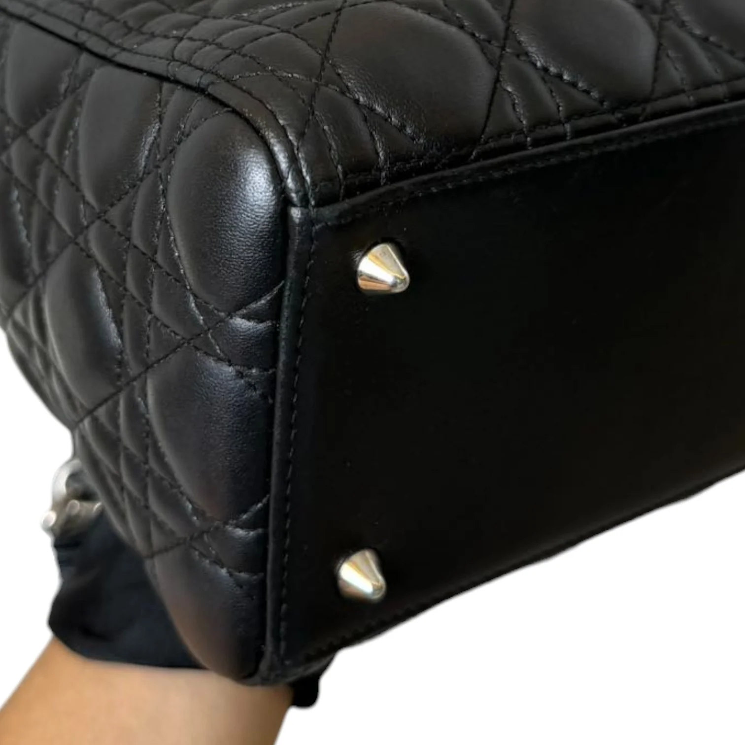 Medium Lady Dior Lambskin Cannage Black SHW - Image 7