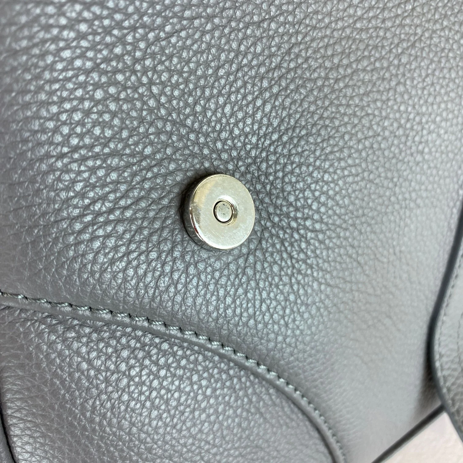 Men's Saddle Bag Grained Calfskin Grey SHW - Image 14