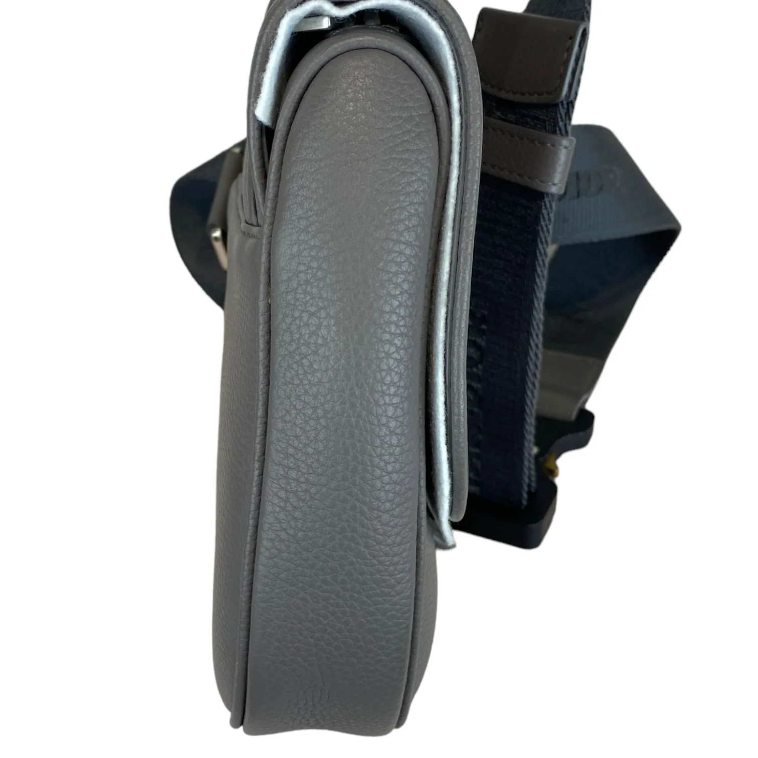 Men's Saddle Bag Grained Calfskin Grey SHW - Image 3