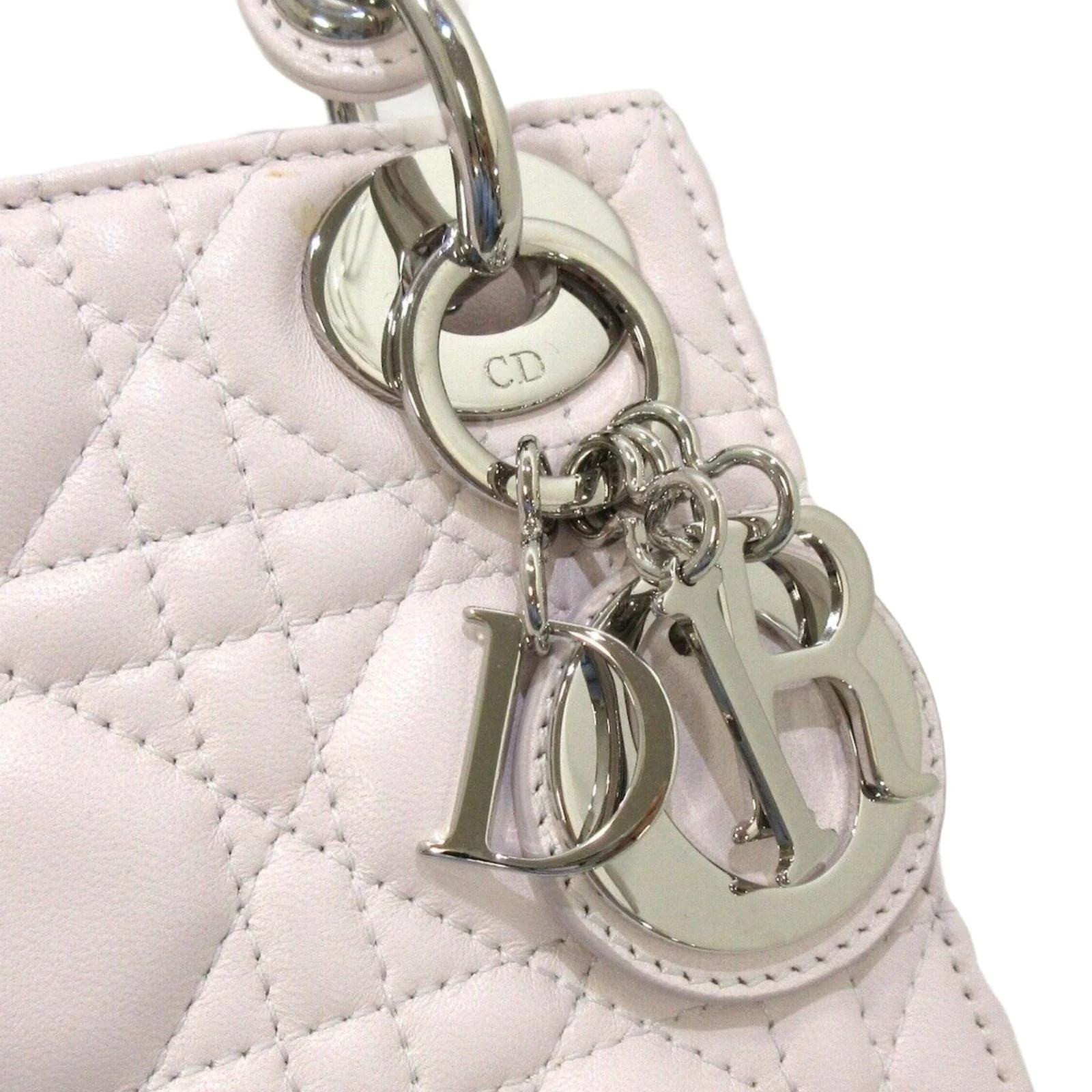 Mini Lady Dior Lambskin Bag Pale Pink - Image 4