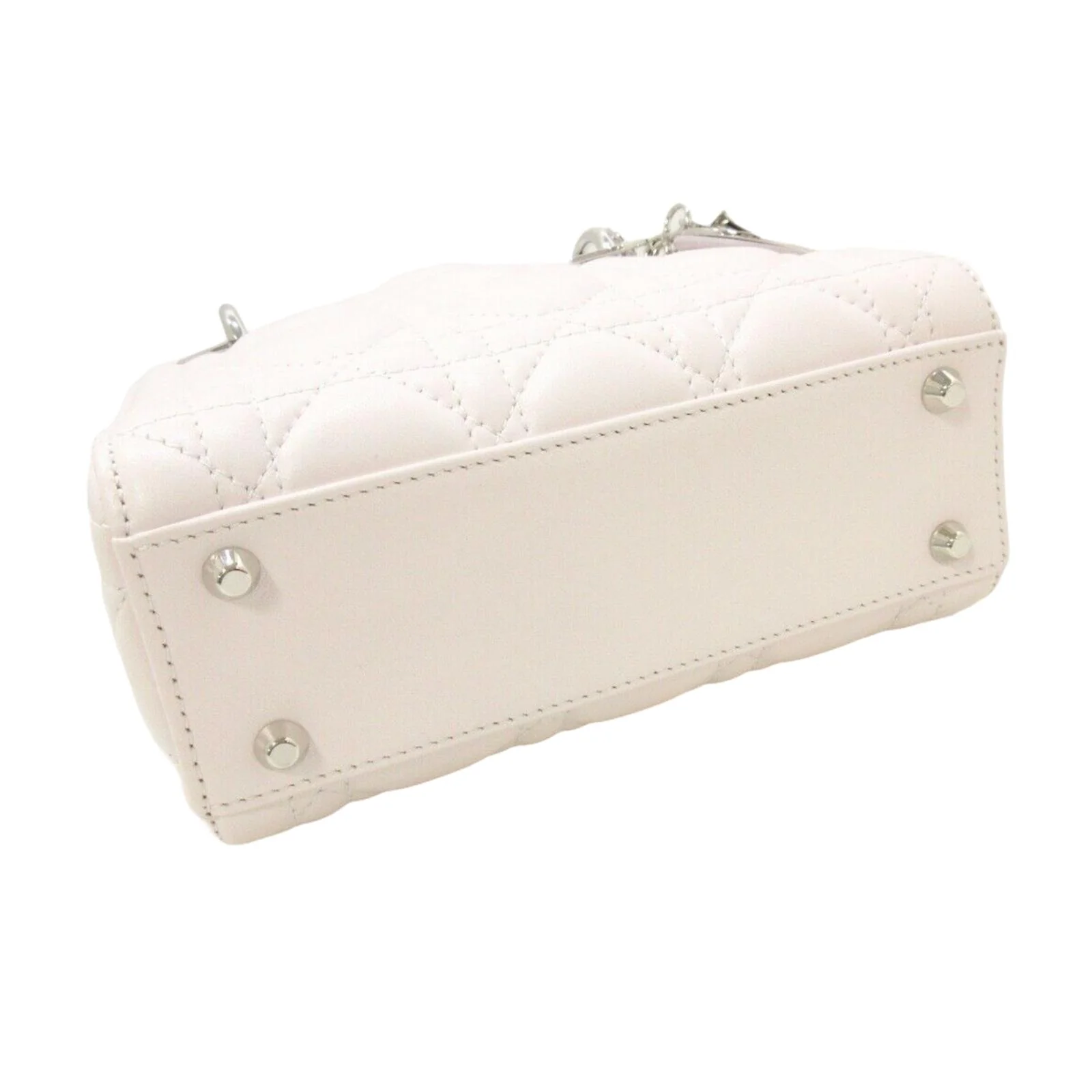 Mini Lady Dior Lambskin Bag Pale Pink - Image 5