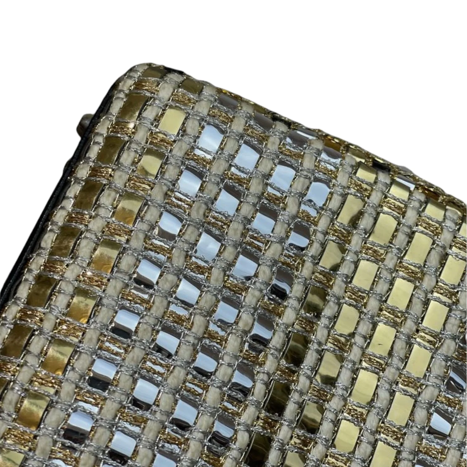 Mini Lady Dior Gold and Silver Braided Metallic Tweed SHW - Image 6