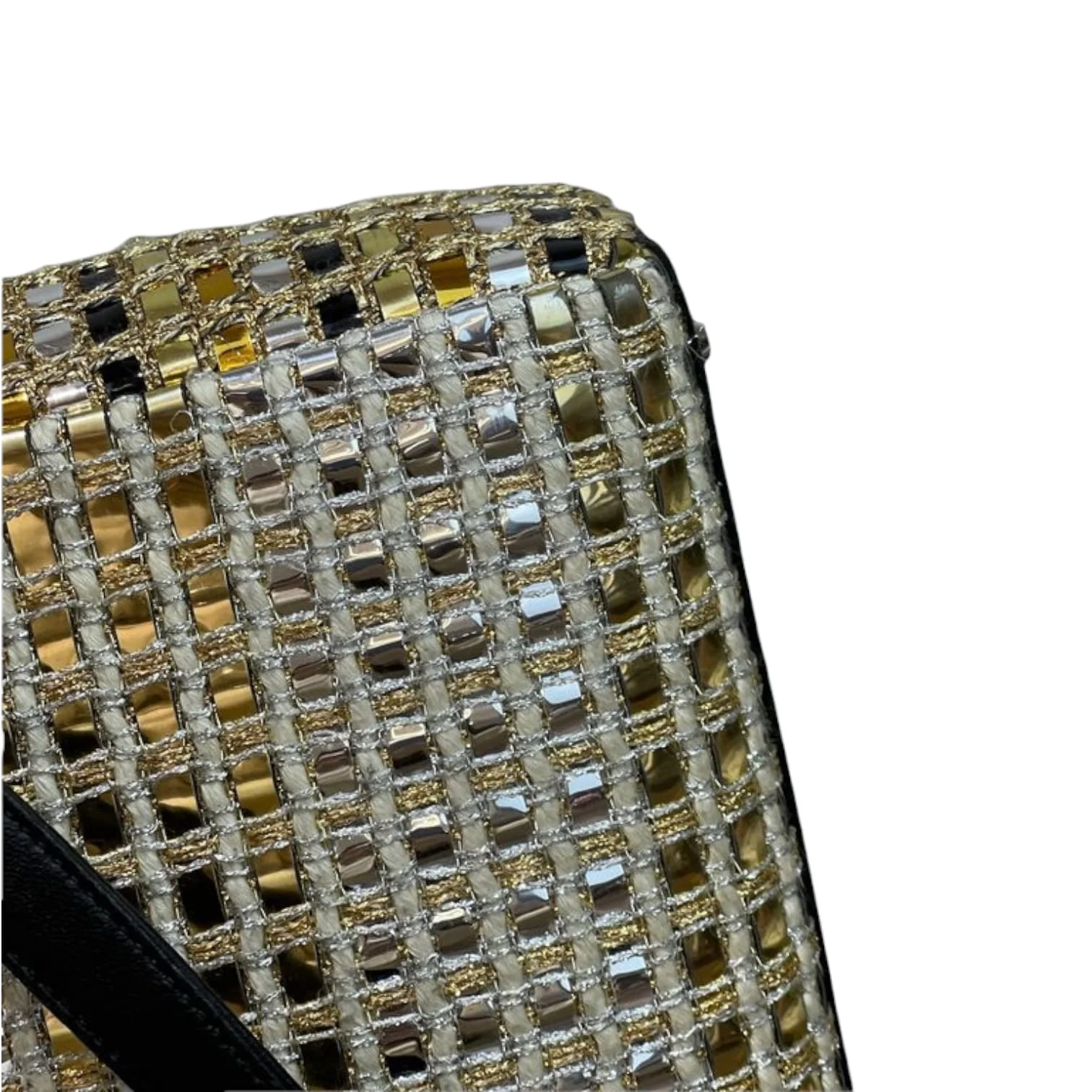Mini Lady Dior Gold and Silver Braided Metallic Tweed SHW - Image 7