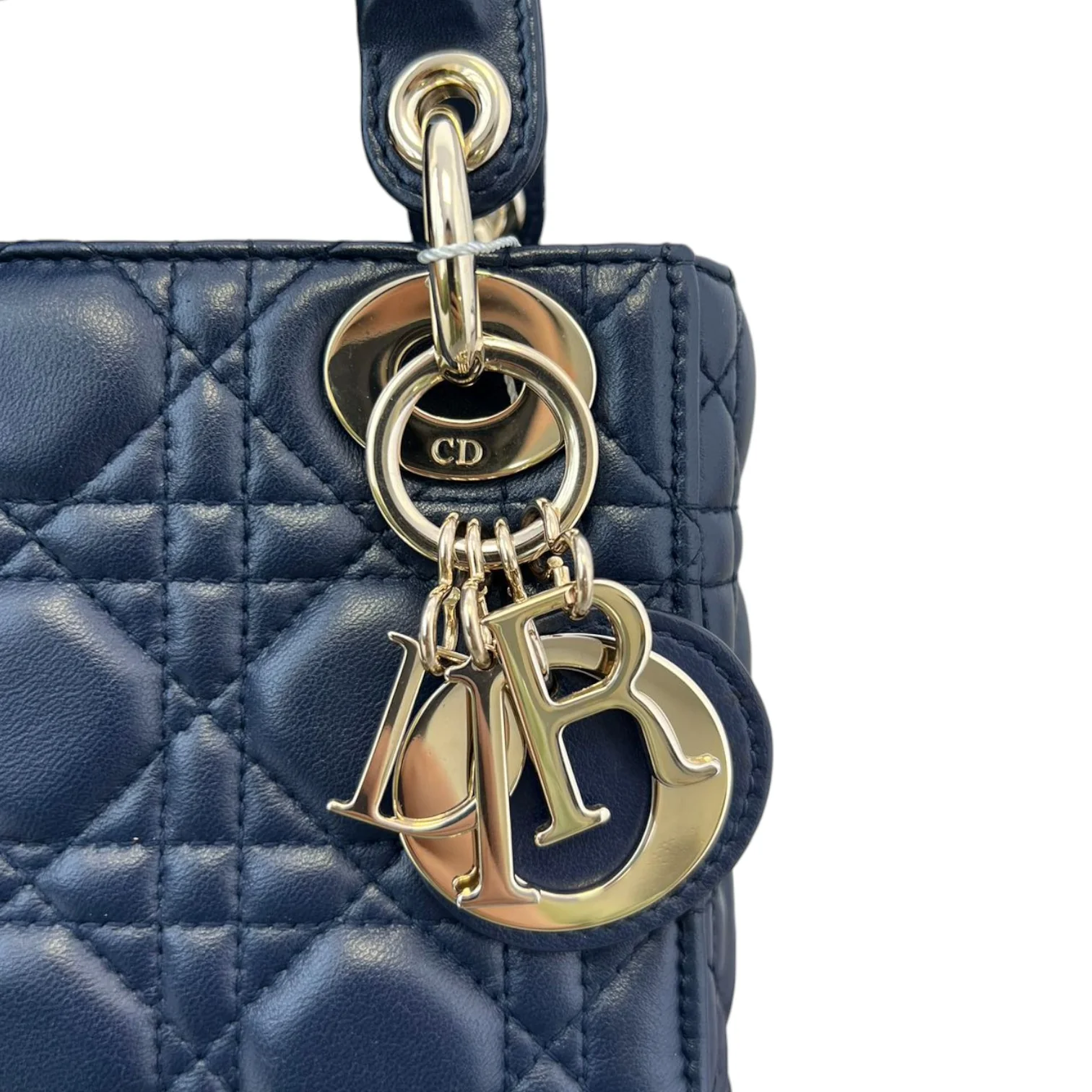 Mini Lady Dior Top Flap Lambskin Cannage Navy GHW - Image 10