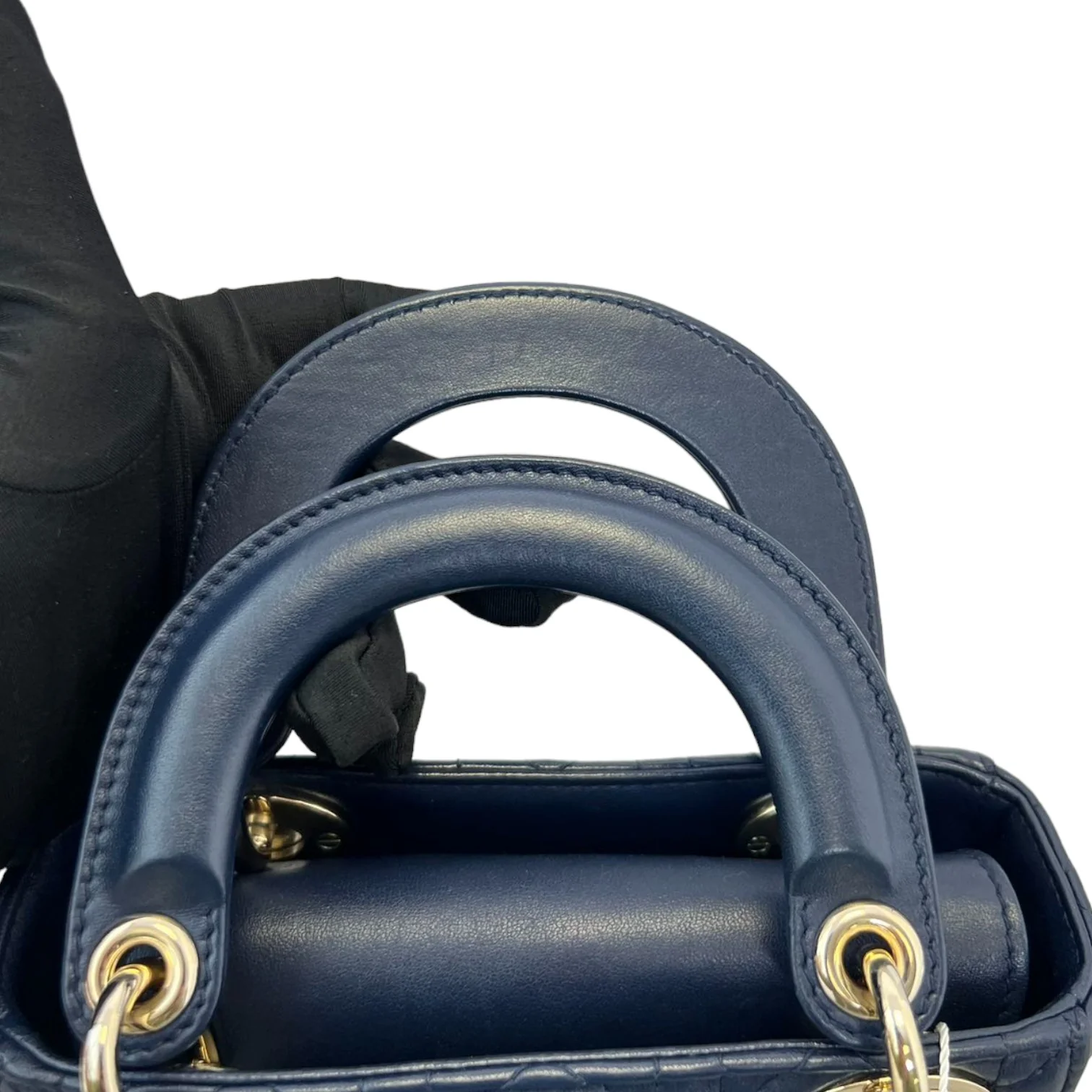 Mini Lady Dior Top Flap Lambskin Cannage Navy GHW - Image 15
