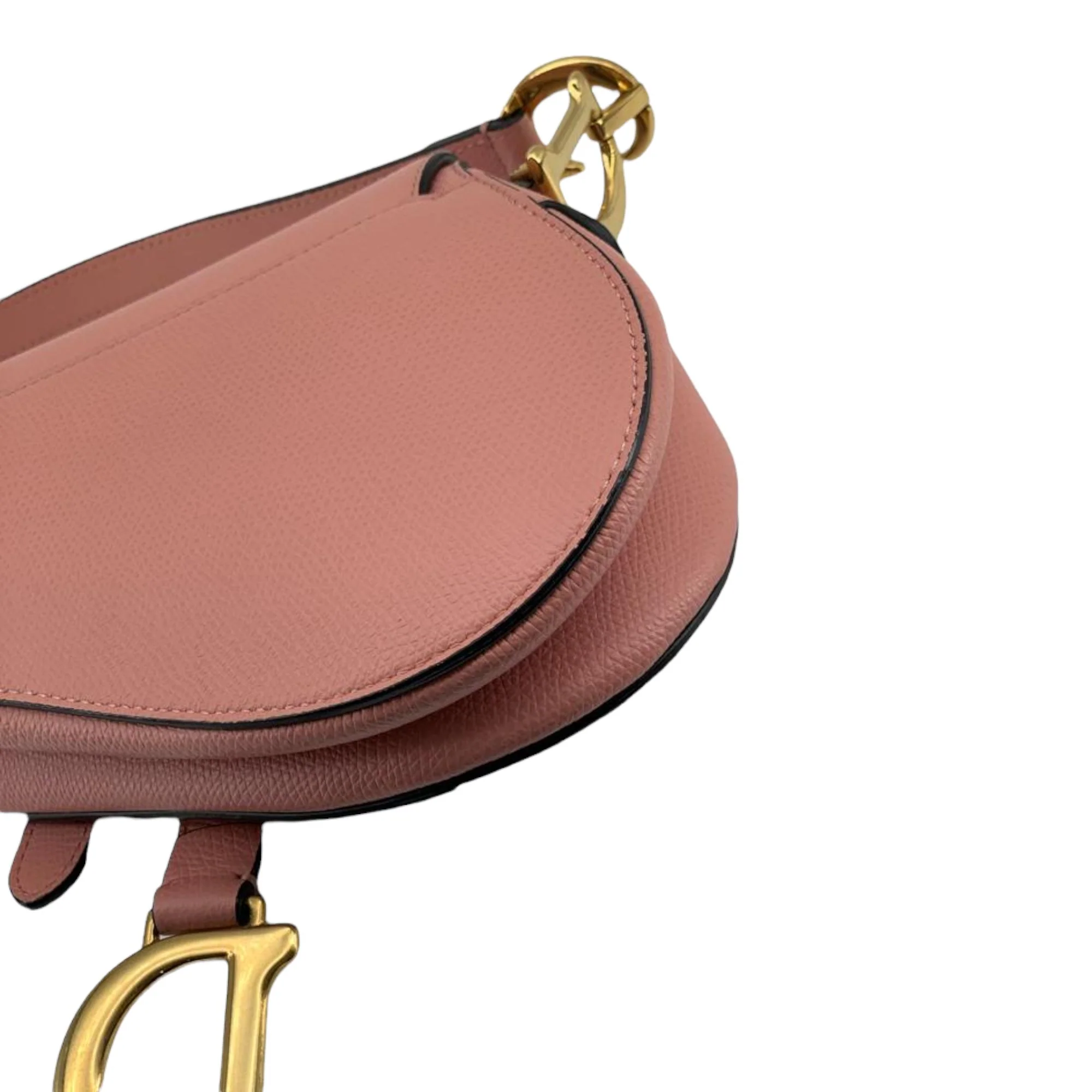 Mini Saddle Bag Calfskin Nude Pink GHW - Image 11
