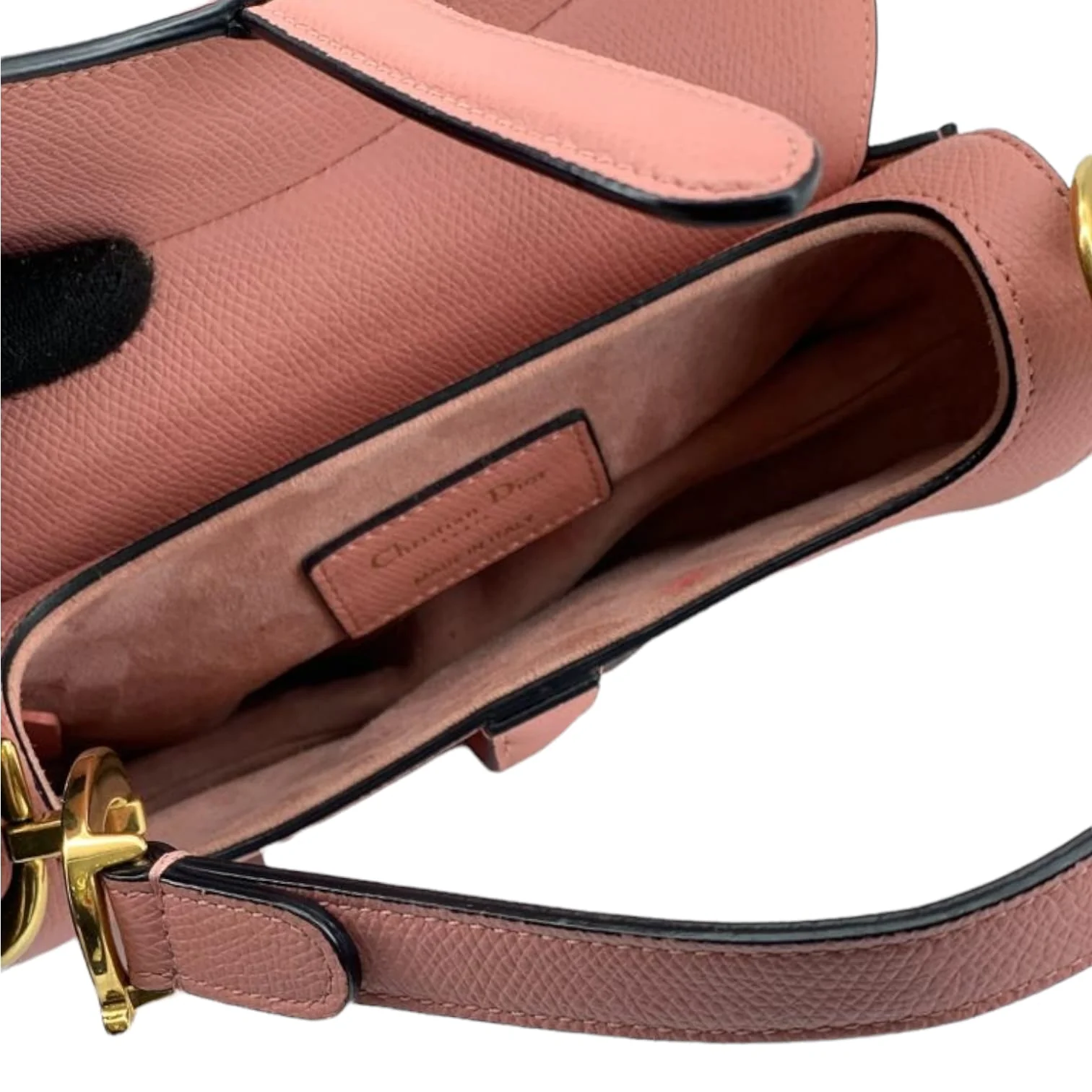 Mini Saddle Bag Calfskin Nude Pink GHW - Image 12