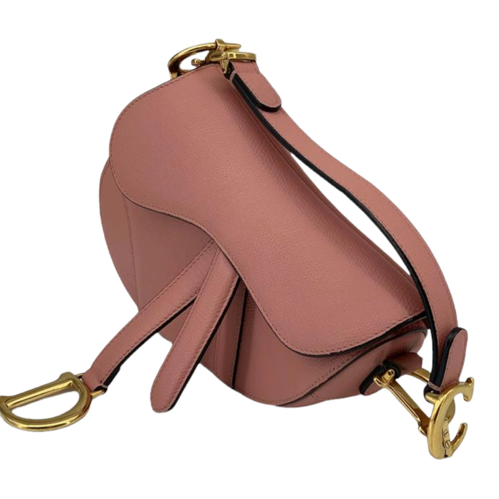 Mini Saddle Bag Calfskin Nude Pink GHW - Image 3