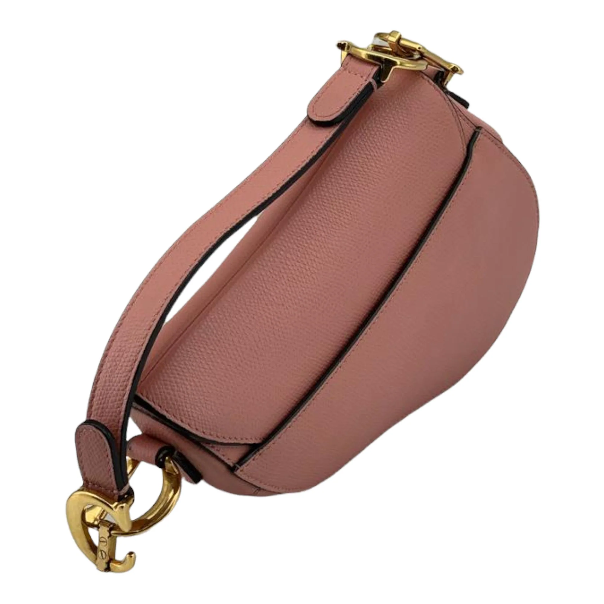 Mini Saddle Bag Calfskin Nude Pink GHW - Image 4
