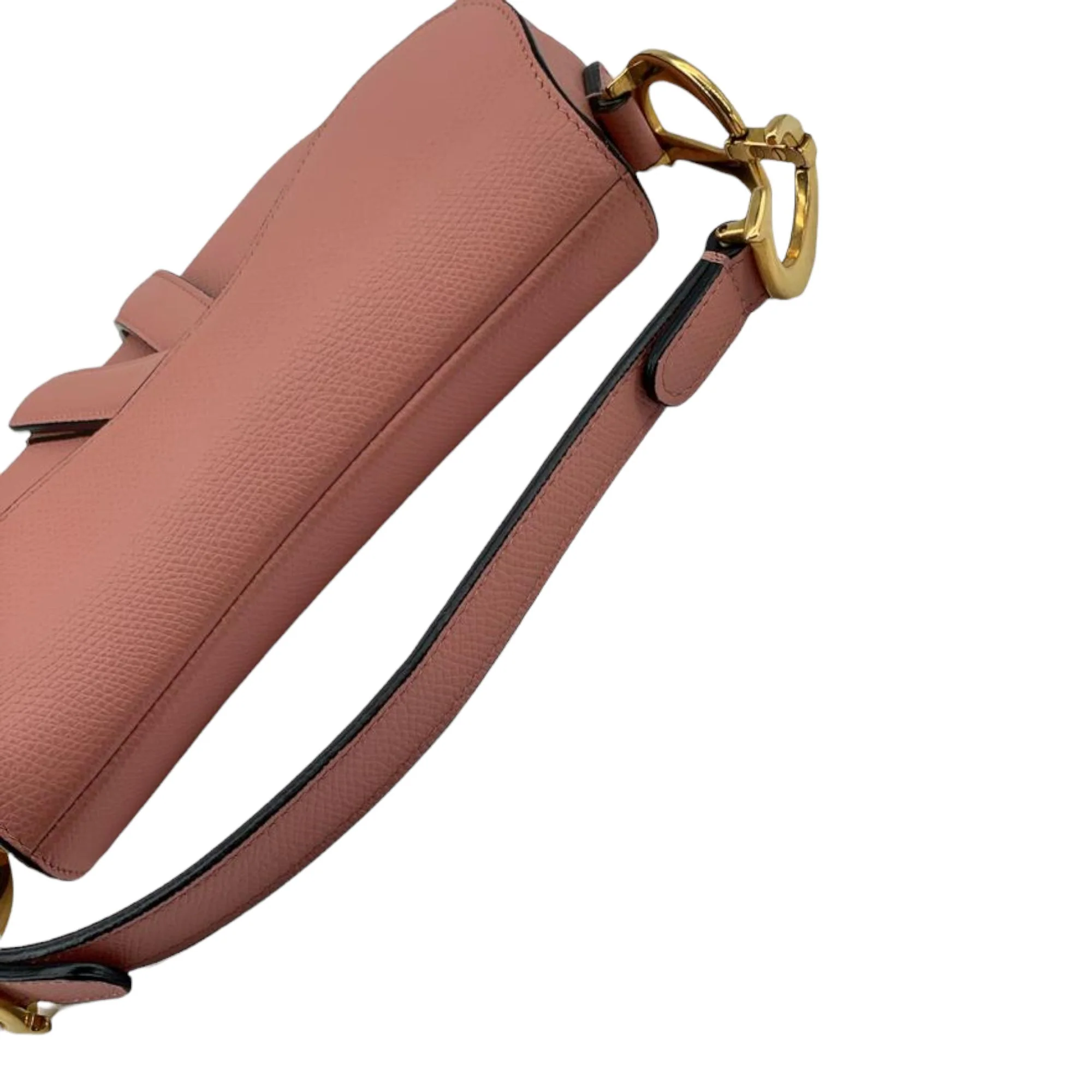 Mini Saddle Bag Calfskin Nude Pink GHW - Image 7