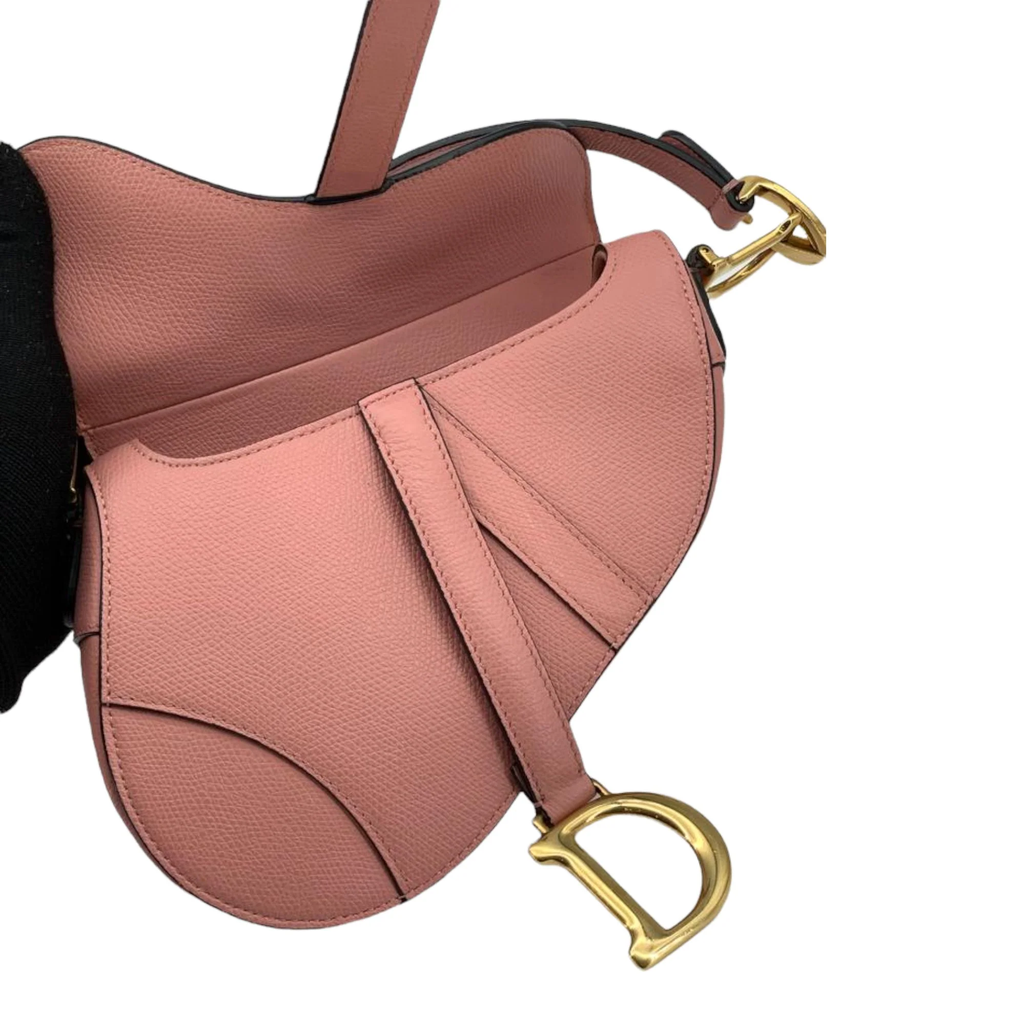 Mini Saddle Bag Calfskin Nude Pink GHW - Image 9