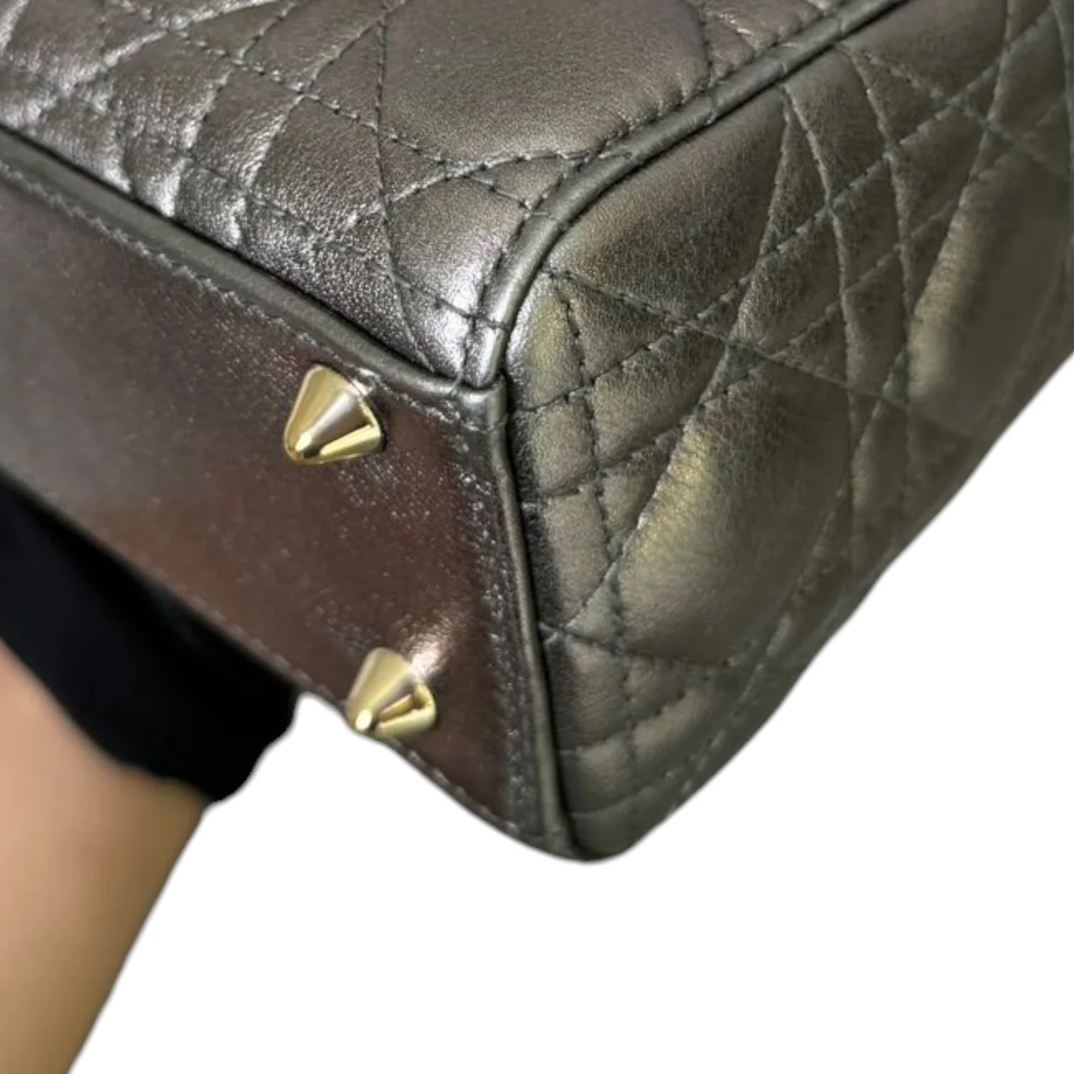My ABC Dior Lady Dior Small Lambskin Metallic Grey GHW - Image 10