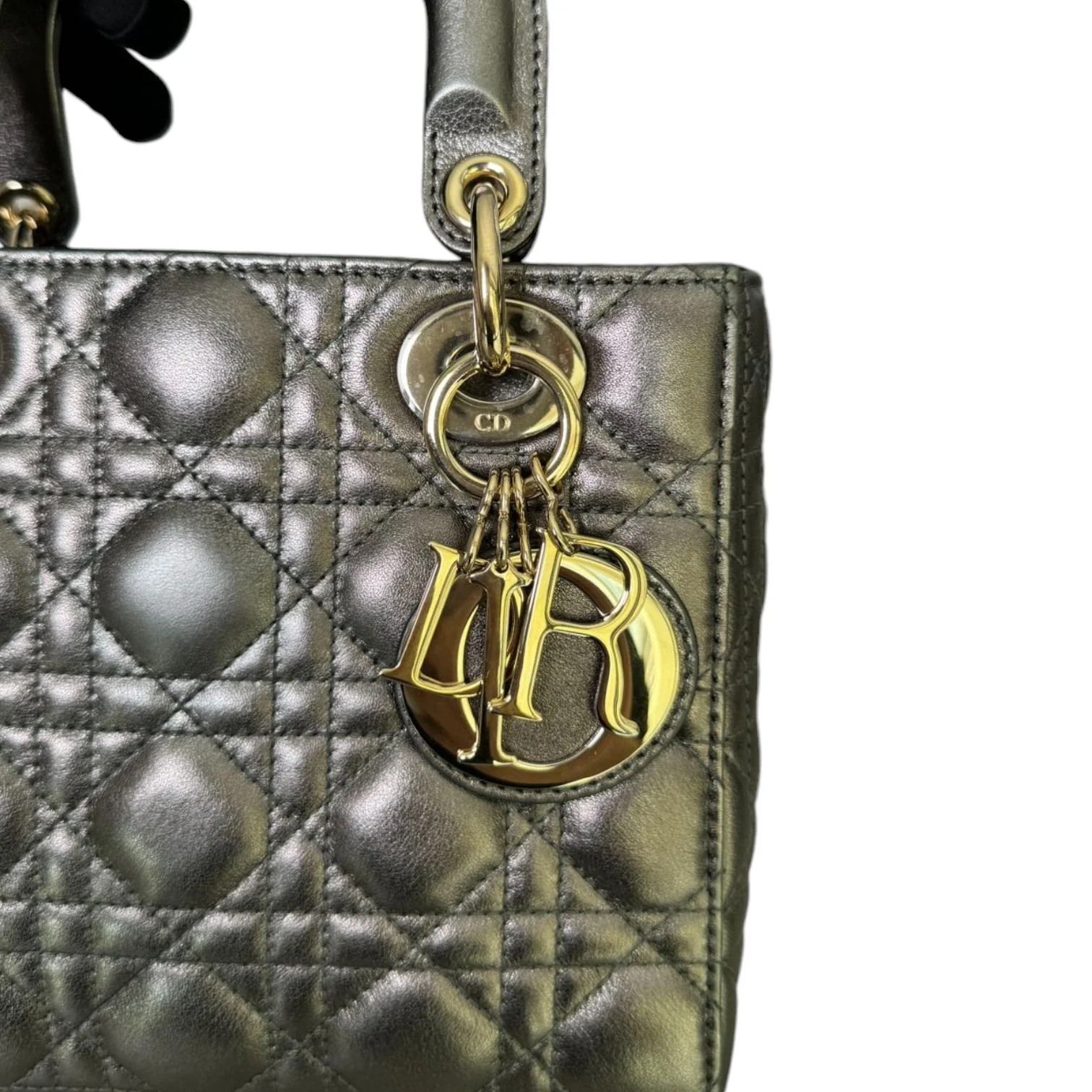 My ABC Dior Lady Dior Small Lambskin Metallic Grey GHW - Image 11