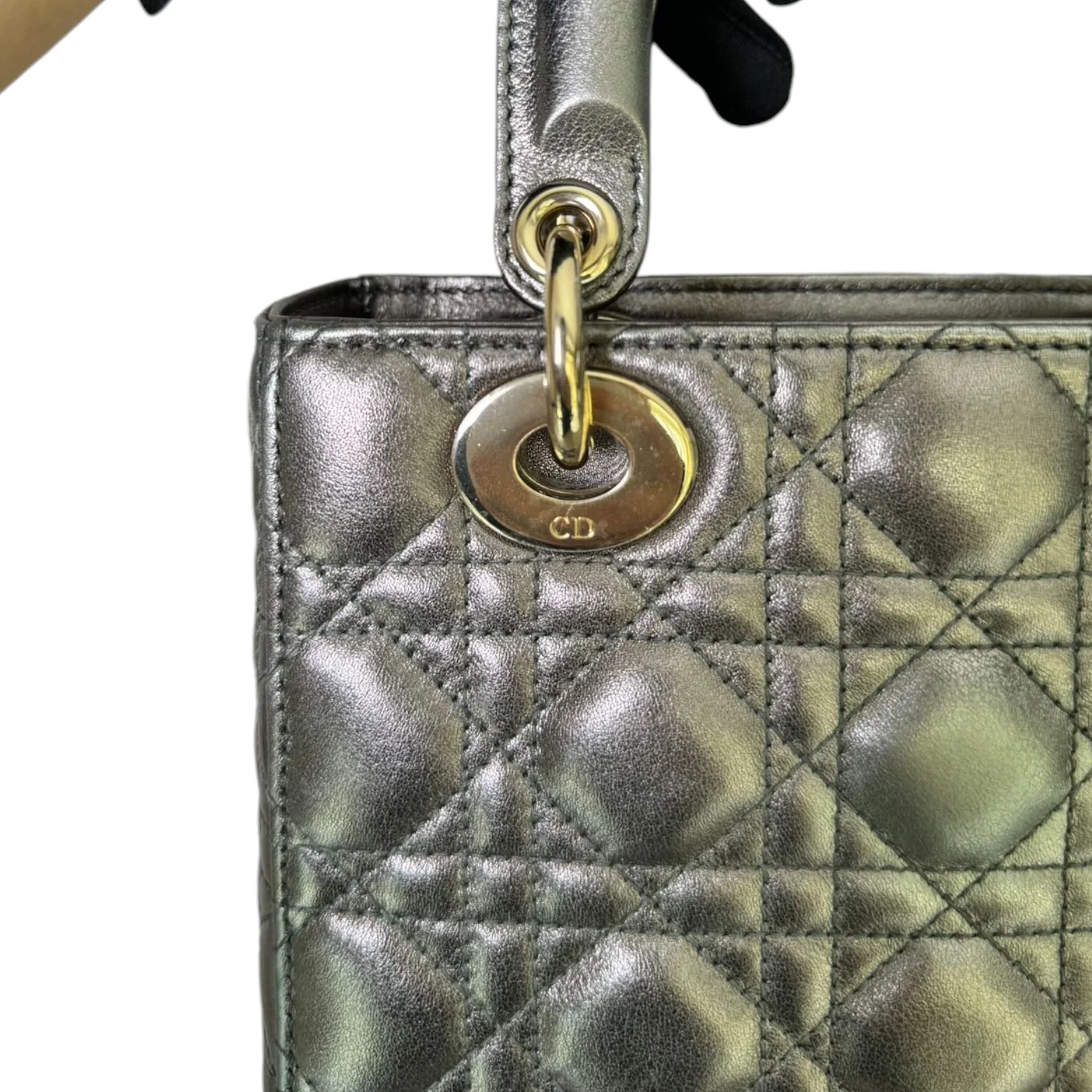 My ABC Dior Lady Dior Small Lambskin Metallic Grey GHW - Image 12