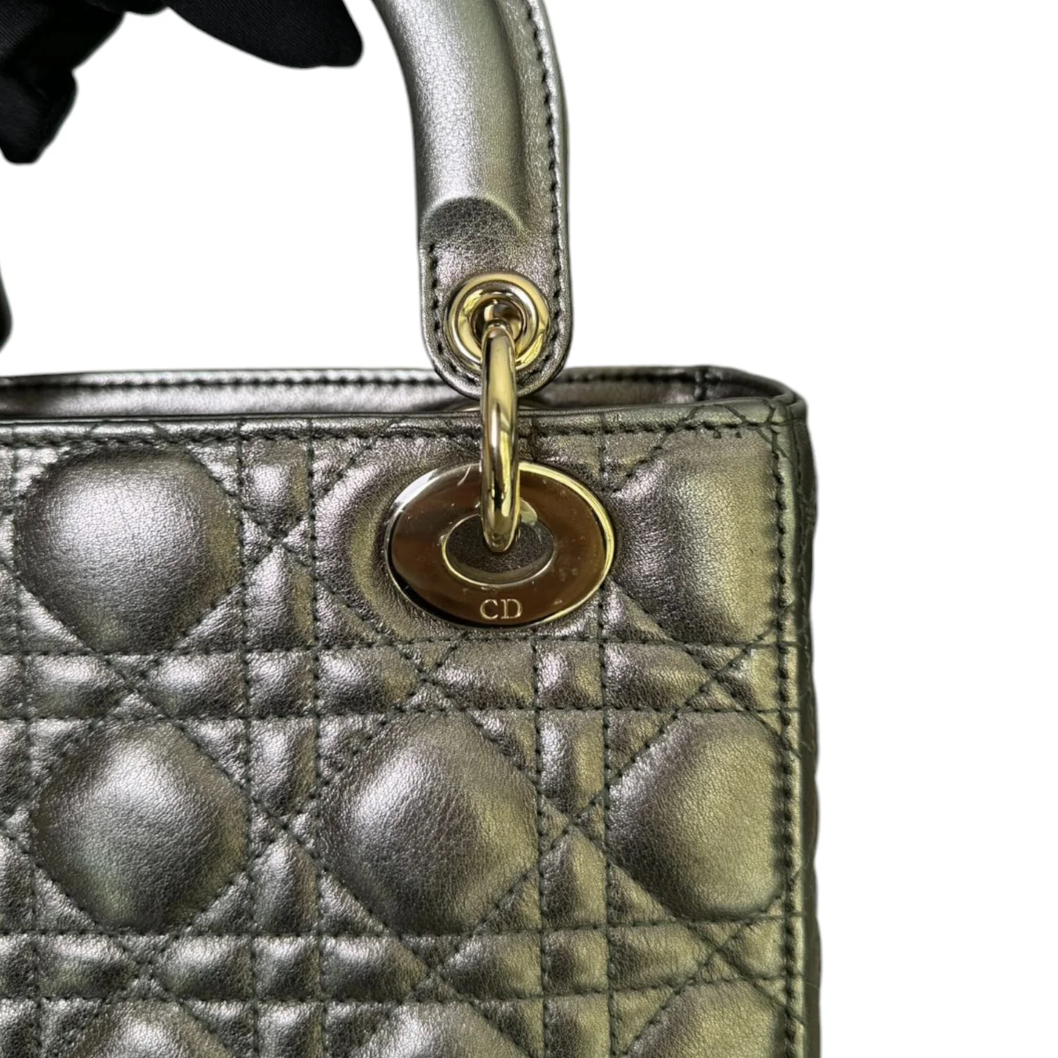 My ABC Dior Lady Dior Small Lambskin Metallic Grey GHW - Image 13