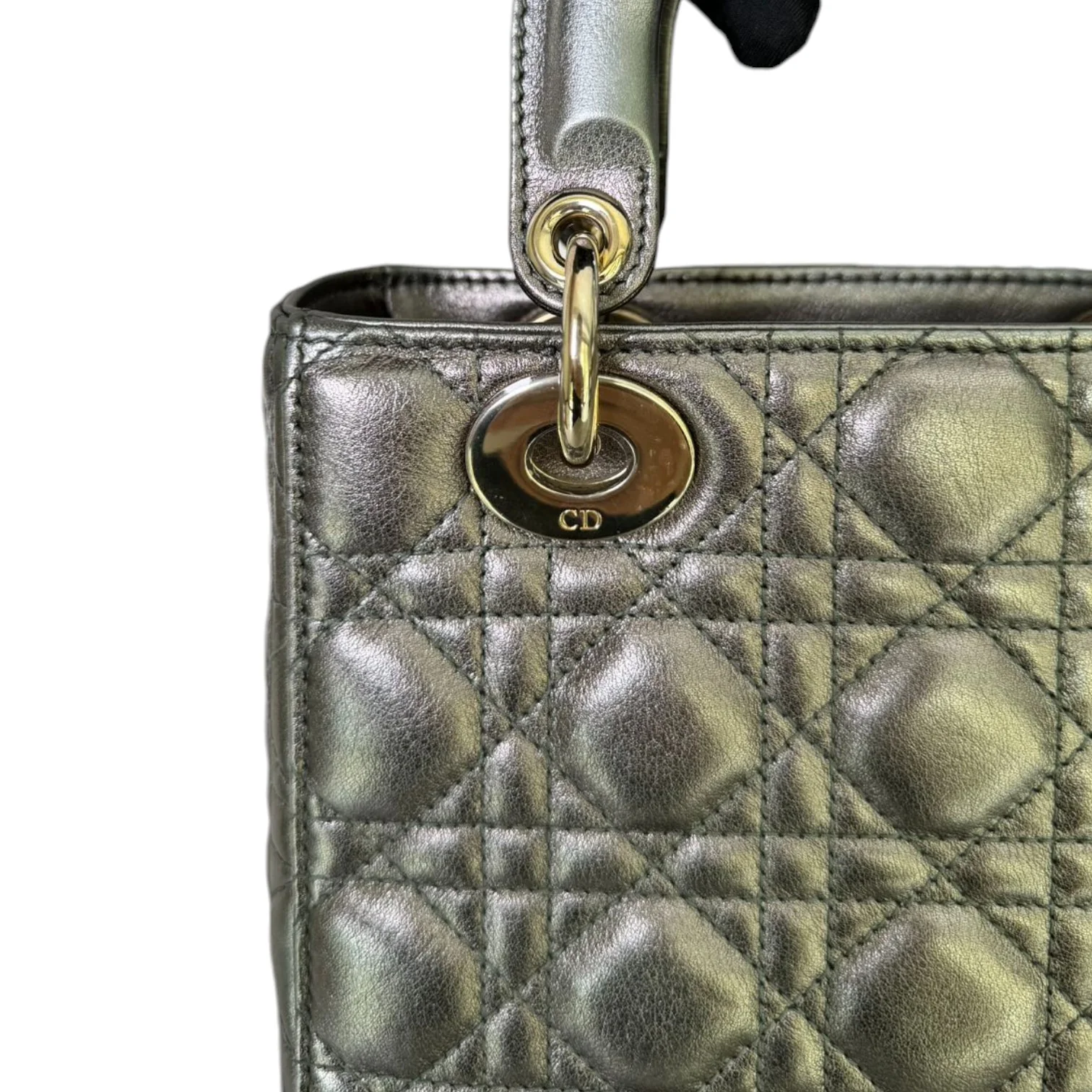 My ABC Dior Lady Dior Small Lambskin Metallic Grey GHW - Image 14